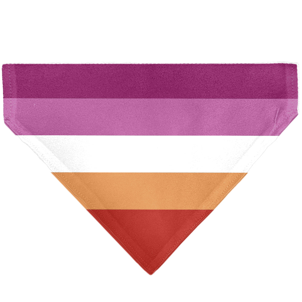Pet Bandana - Flag Lesbian Five Stripe Oranges/White/Pinks Pet Bandanas Buckle-Down