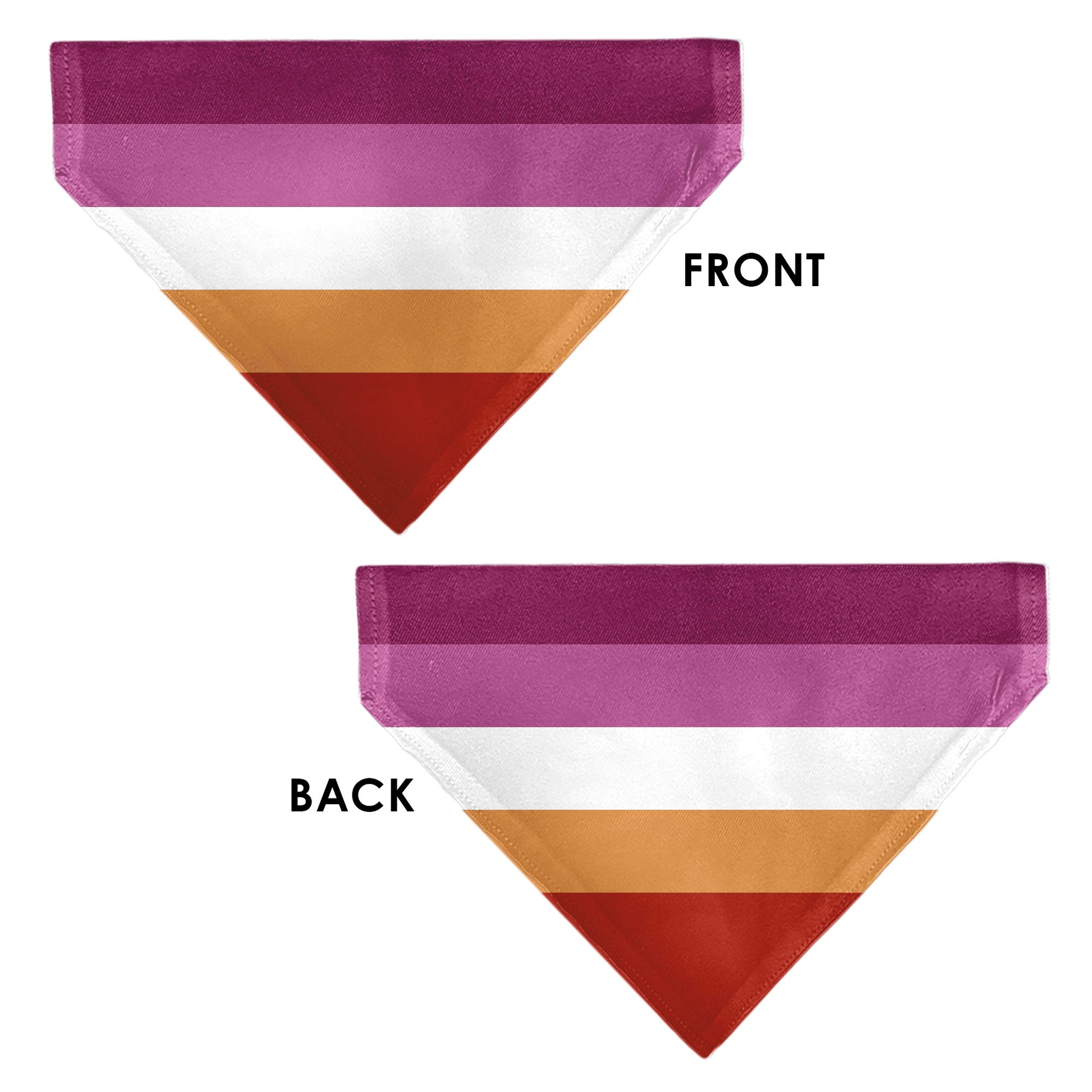 Pet Bandana - Flag Lesbian Five Stripe Oranges/White/Pinks Pet Bandanas Buckle-Down