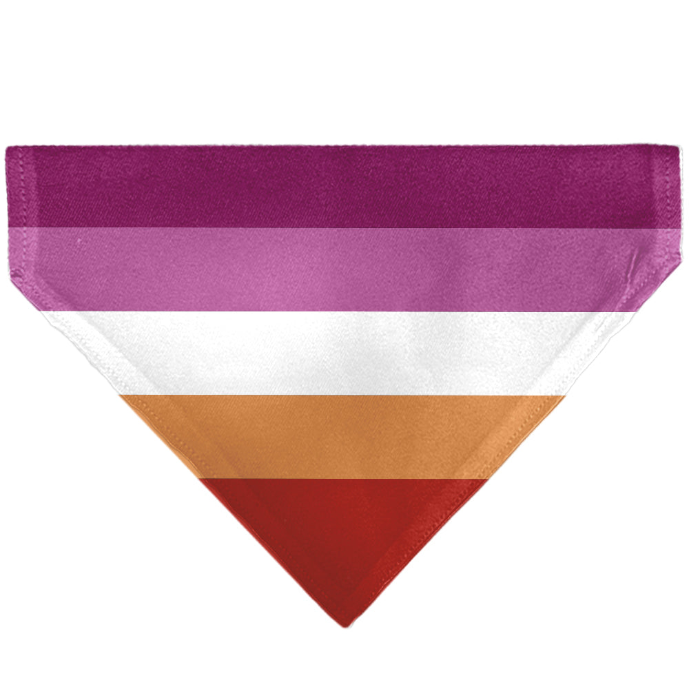 Pet Bandana - Flag Lesbian Five Stripe Oranges/White/Pinks Pet Bandanas Buckle-Down