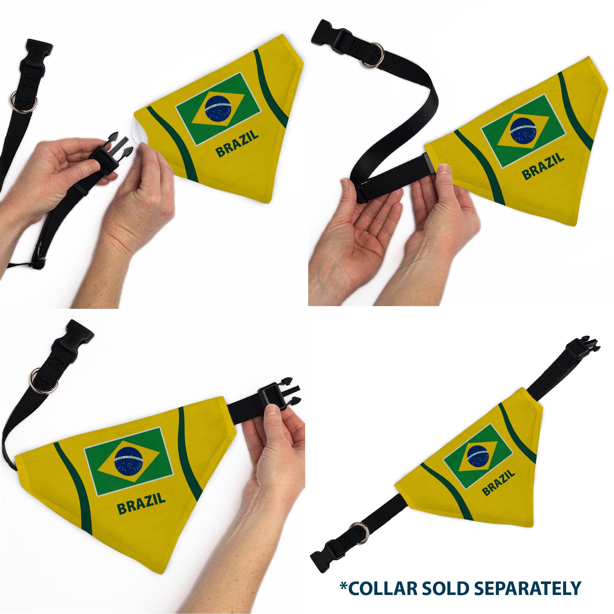 Pet Bandana - Global Soccer Cup Series Brazil Spirit Flag Pet Bandanas Buckle-Down