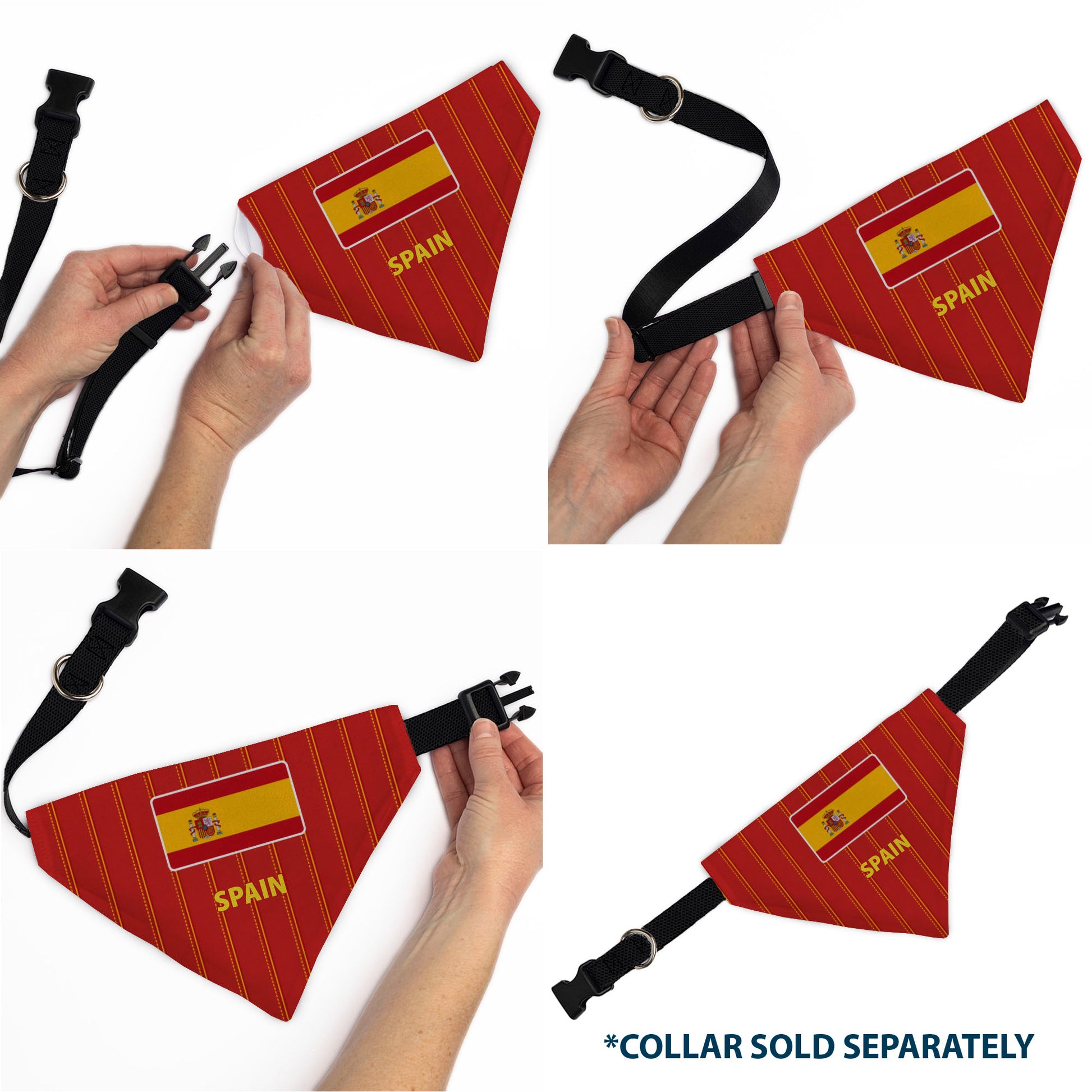 Pet Bandana - Global Soccer Cup Series Spain Spirit Flag Pet Bandanas Buckle-Down