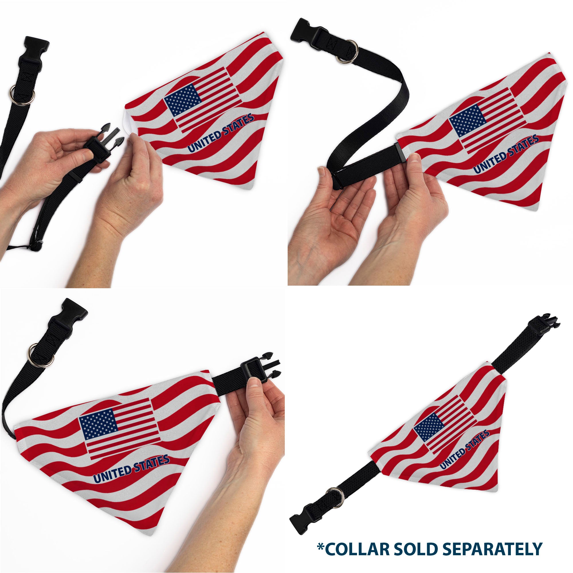 Pet Bandana - Global Soccer Cup Series United States Spirit Flag Pet Bandanas Buckle-Down