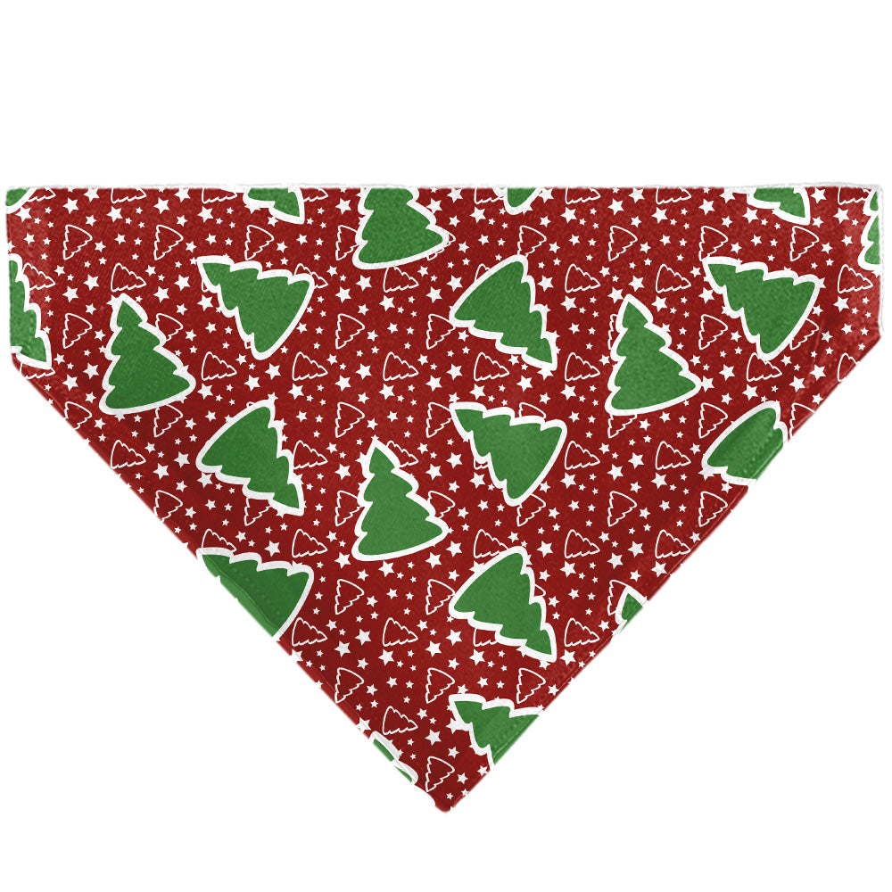 Pet Bandana - Christmas Trees/Stars Red/White/Green Pet Bandanas Buckle-Down