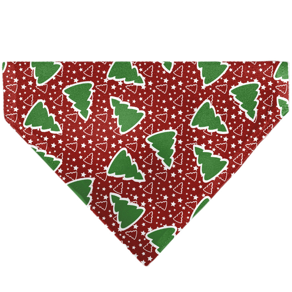 Pet Bandana - Christmas Trees/Stars Red/White/Green Pet Bandanas Buckle-Down