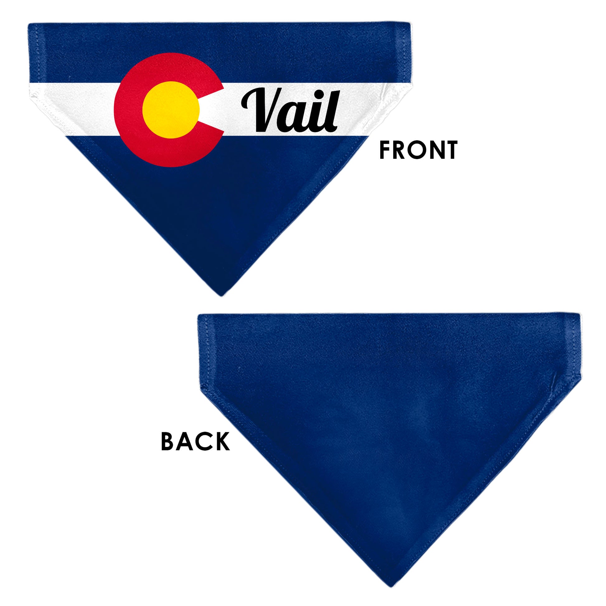 Pet Bandana - Colorado VAIL Flag Blue/White/Red/Yellow Pet Bandanas Buckle-Down