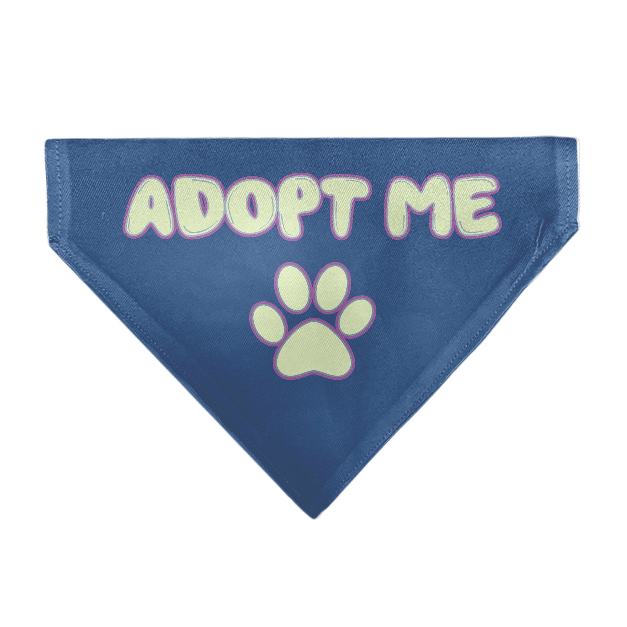 Pet Bandana - ADOPT ME Text and Paw Black/Lavender/Ivory Pet Bandanas Buckle-Down