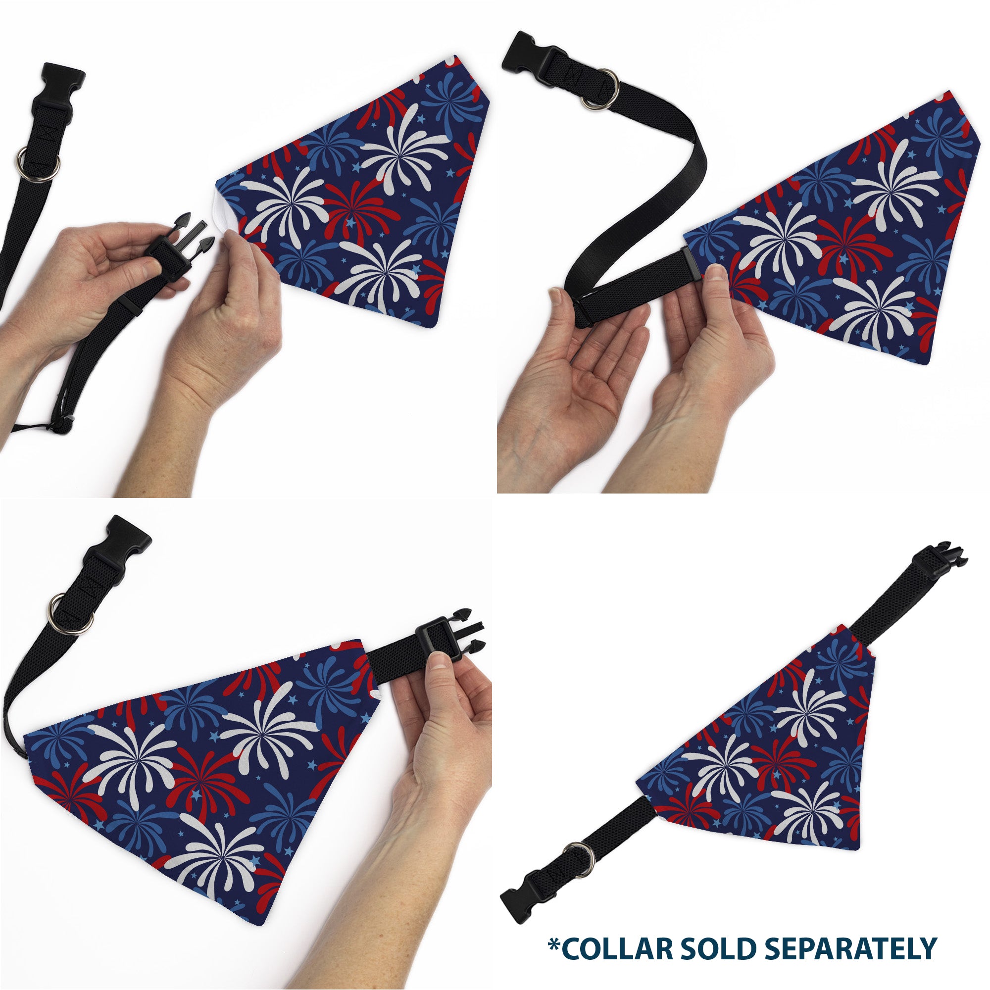 Pet Bandana - Americana Fireworks Show Blues/Red/White Pet Bandanas Buckle-Down
