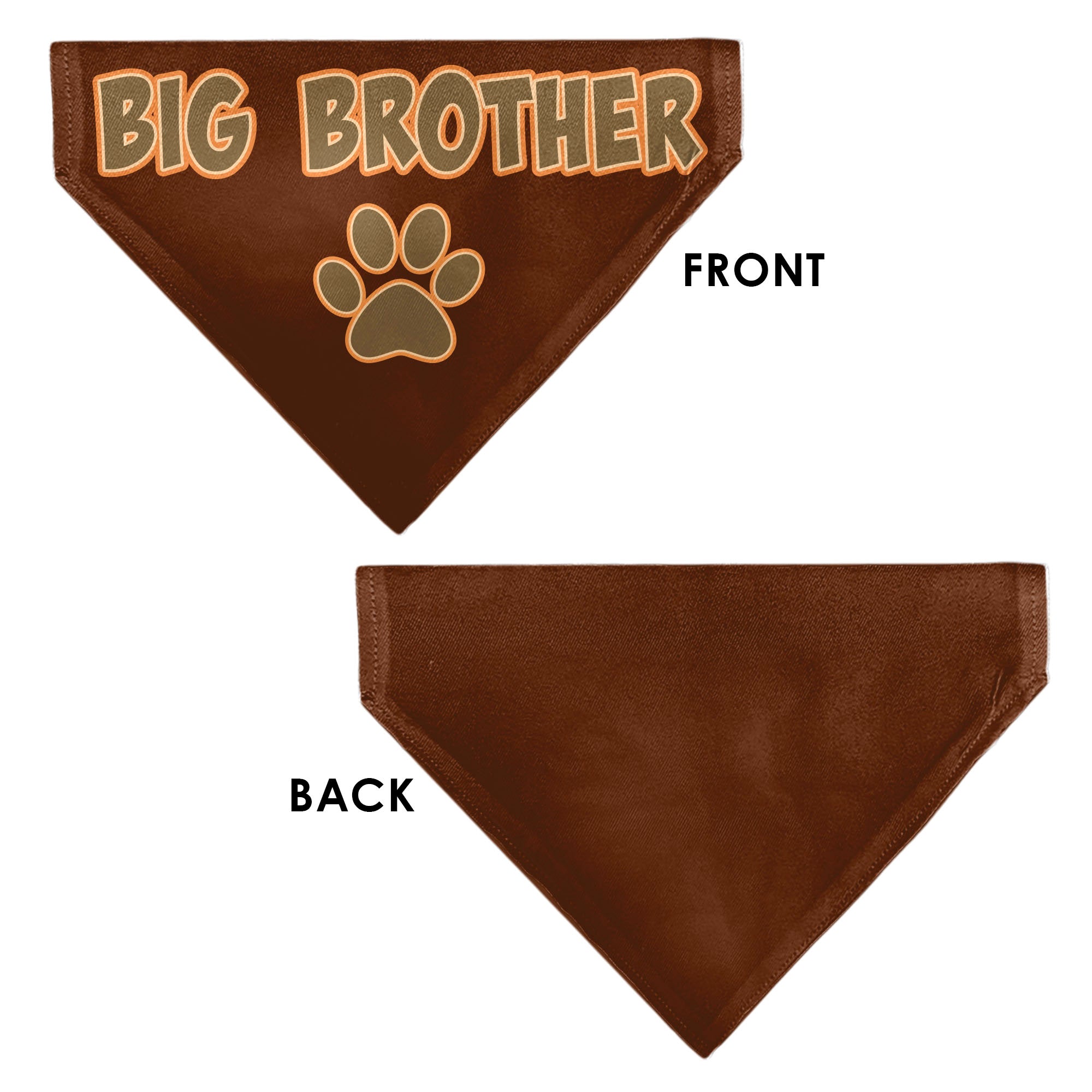 Pet Bandana - BIG BROTHER Text and Paw Browns Pet Bandanas Buckle-Down