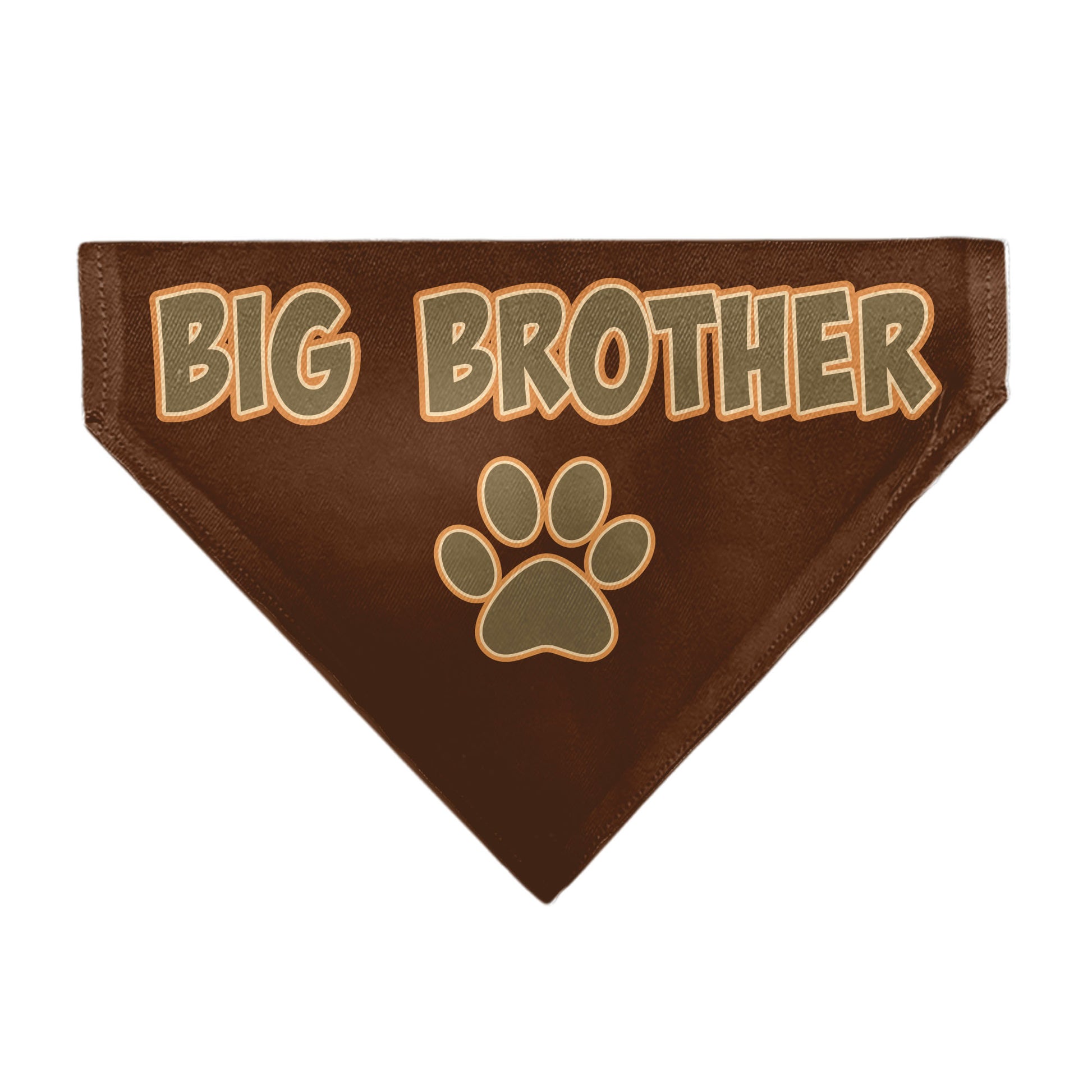 Pet Bandana - BIG BROTHER Text and Paw Browns Pet Bandanas Buckle-Down