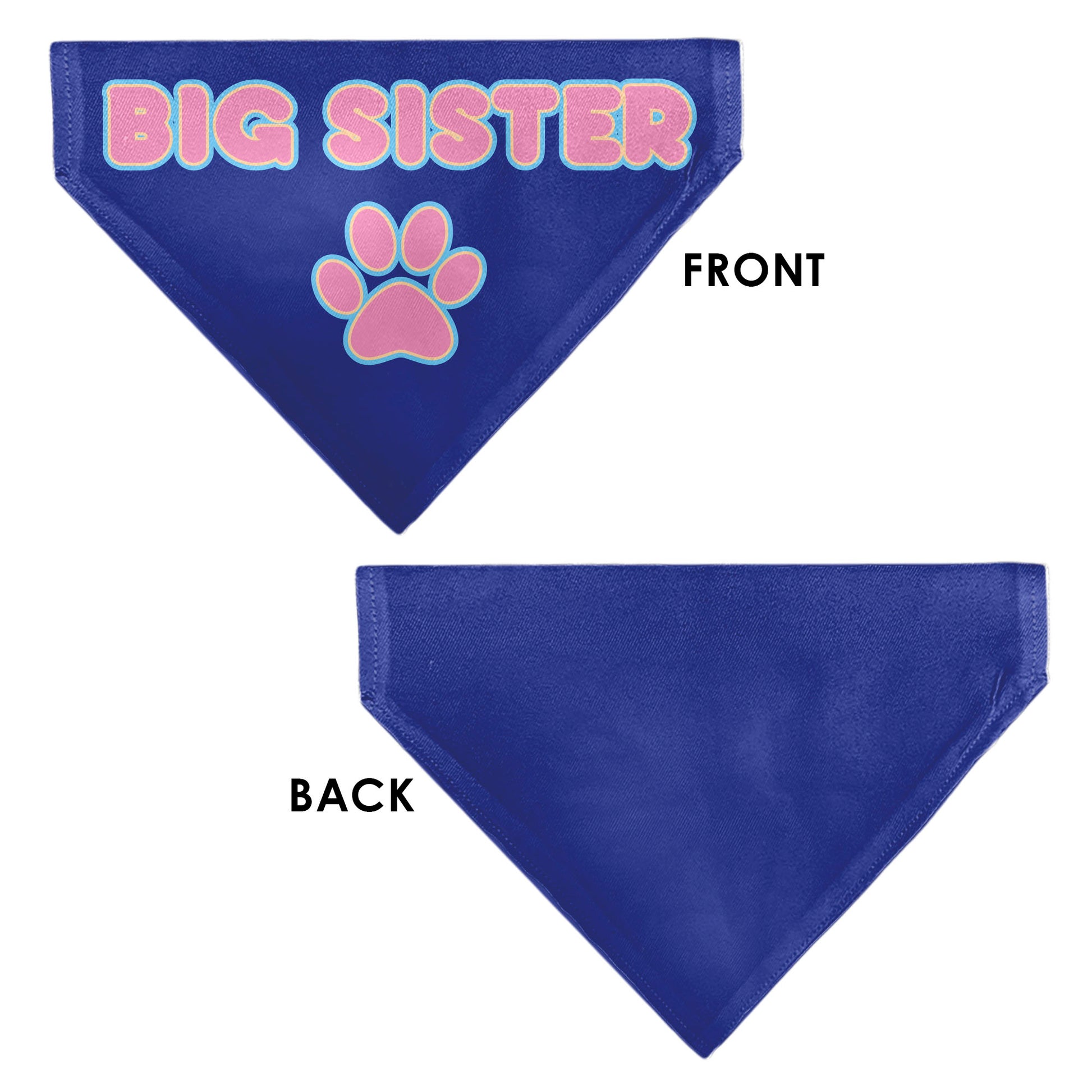 Pet Bandana - BIG SISTER Text and Paw Blues/Lavender Pet Bandanas Buckle-Down