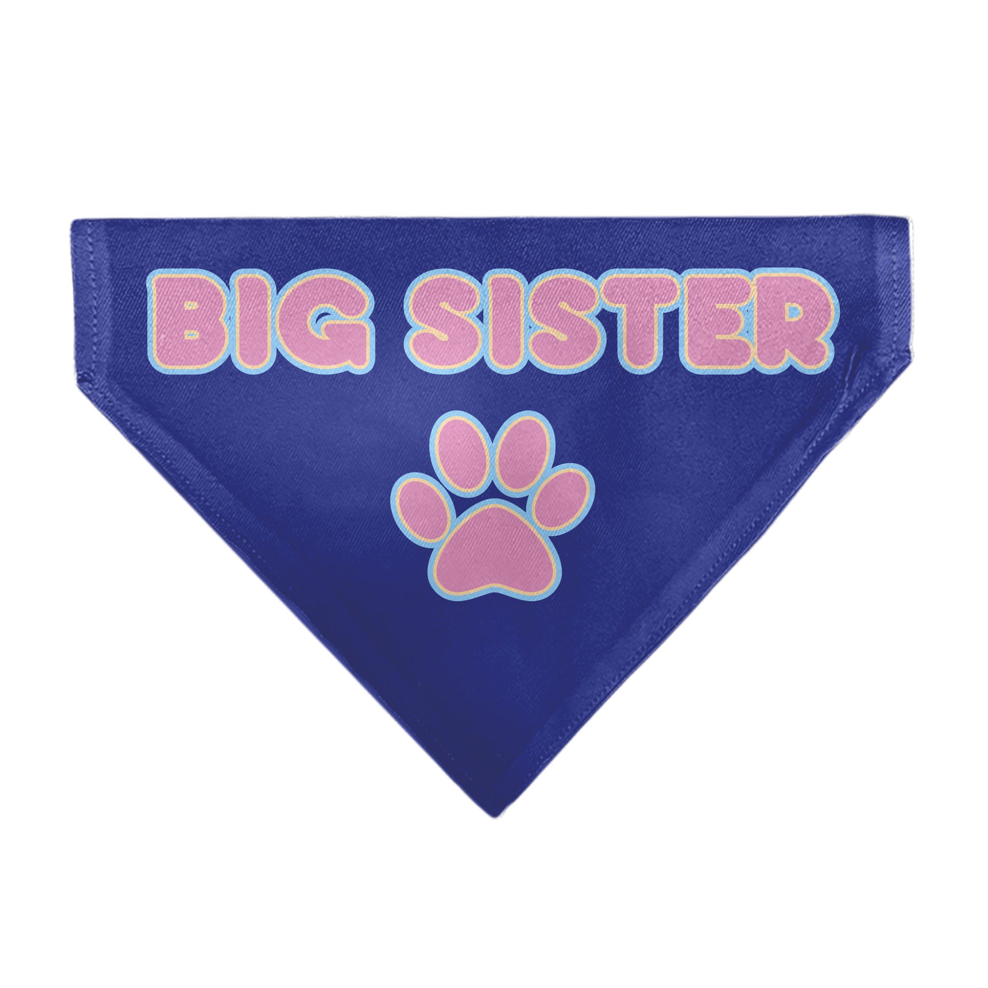 Pet Bandana - BIG SISTER Text and Paw Blues/Lavender Pet Bandanas Buckle-Down