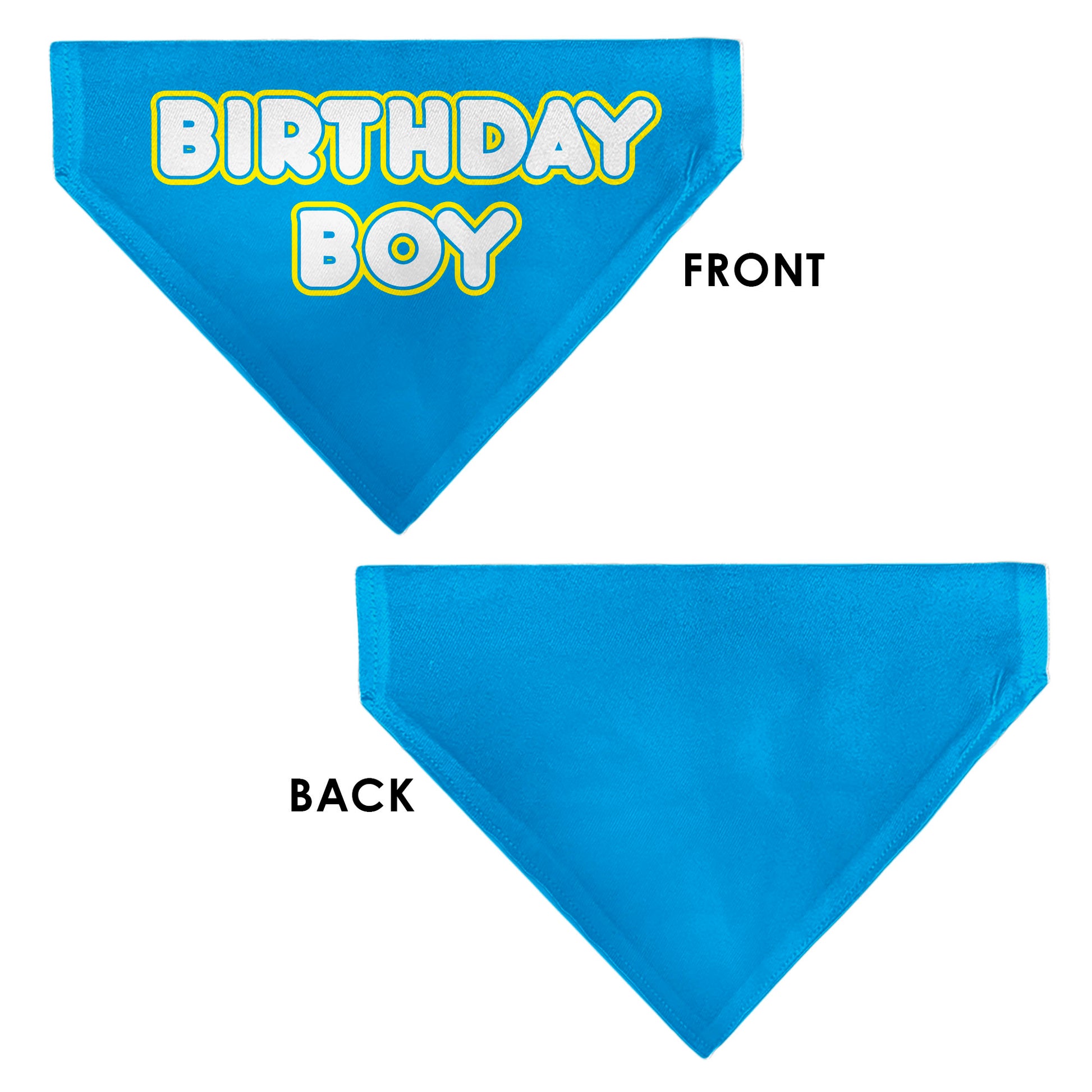Pet Bandana - BIRTHDAY BOY Text Blue/Yellow/White Pet Bandanas Buckle-Down