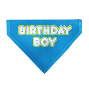 Pet Bandana - BIRTHDAY BOY Text Blue/Yellow/White Pet Bandanas Buckle-Down