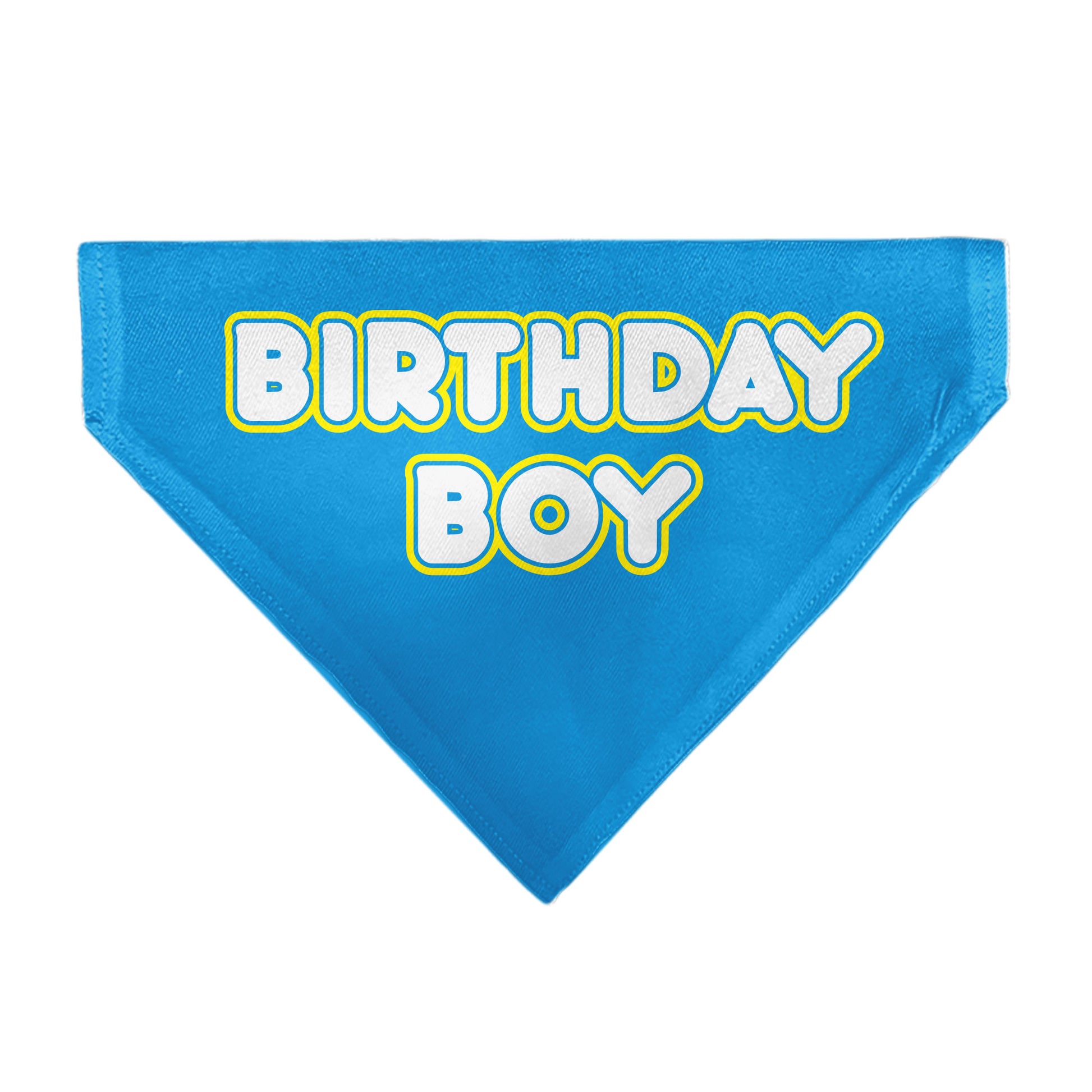 Pet Bandana - BIRTHDAY BOY Text Blue/Yellow/White Pet Bandanas Buckle-Down