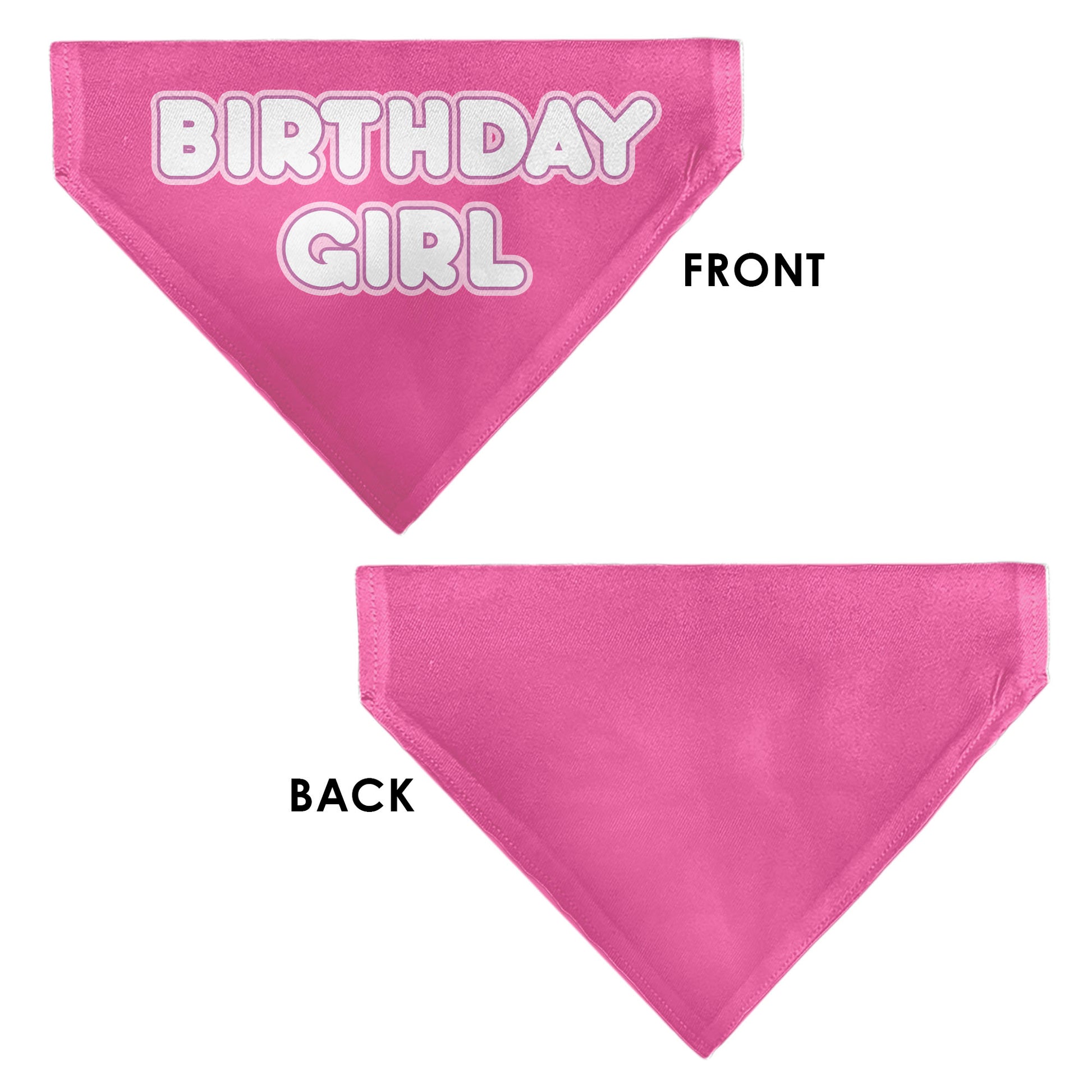 Pet Bandana - BIRTHDAY GIRL Text Pinks/White Pet Bandanas Buckle-Down