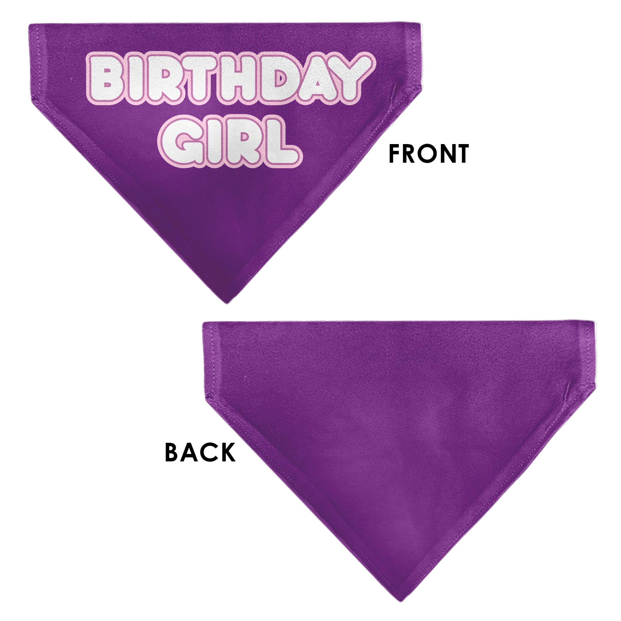 Pet Bandana - BIRTHDAY GIRL Text Purples/White Pet Bandanas Buckle-Down
