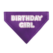 Pet Bandana - BIRTHDAY GIRL Text Purples/White Pet Bandanas Buckle-Down