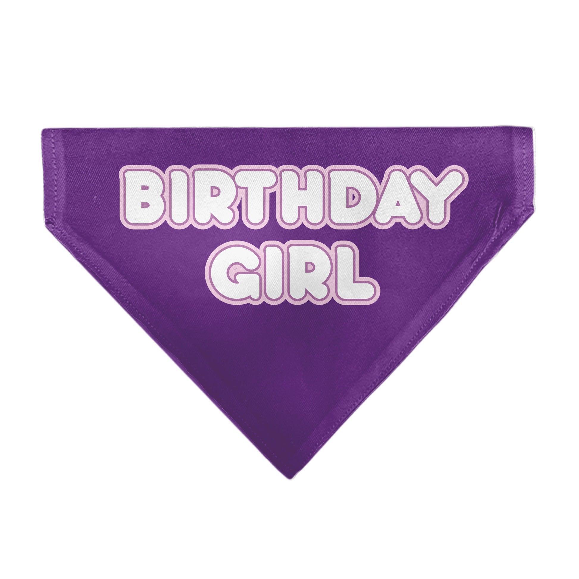 Pet Bandana - BIRTHDAY GIRL Text Purples/White Pet Bandanas Buckle-Down