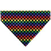 Pet Bandana - Checker Black/Rainbow Multi Color Pet Bandanas Buckle-Down