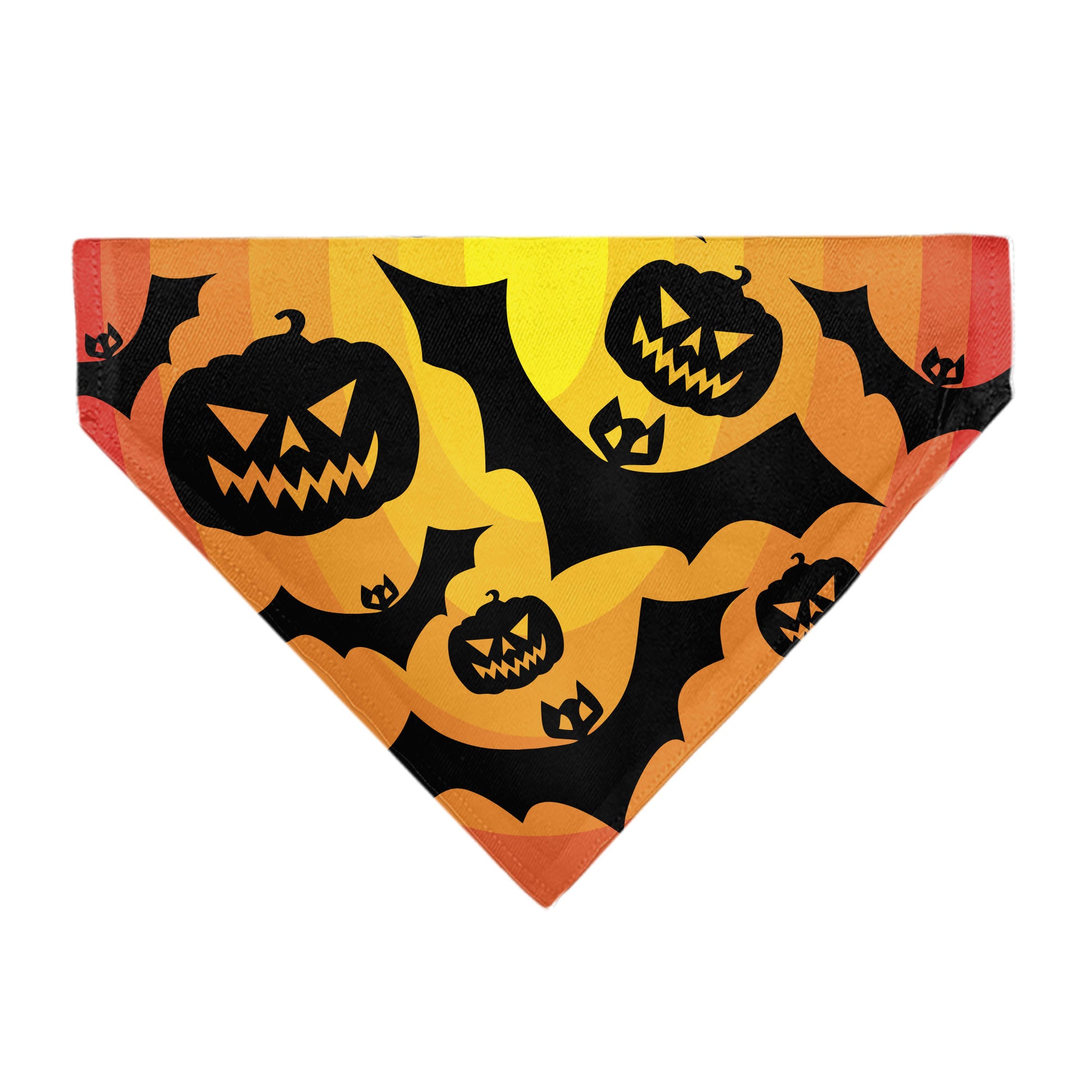 Pet Bandana - Halloween Bats and Jack-O-Lanterns Pumpkins Orange/Black Pet Bandanas Buckle-Down