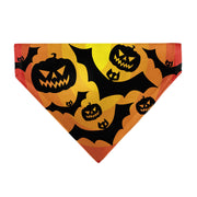 Pet Bandana - Halloween Bats and Jack-O-Lanterns Pumpkins Orange/Black Pet Bandanas Buckle-Down