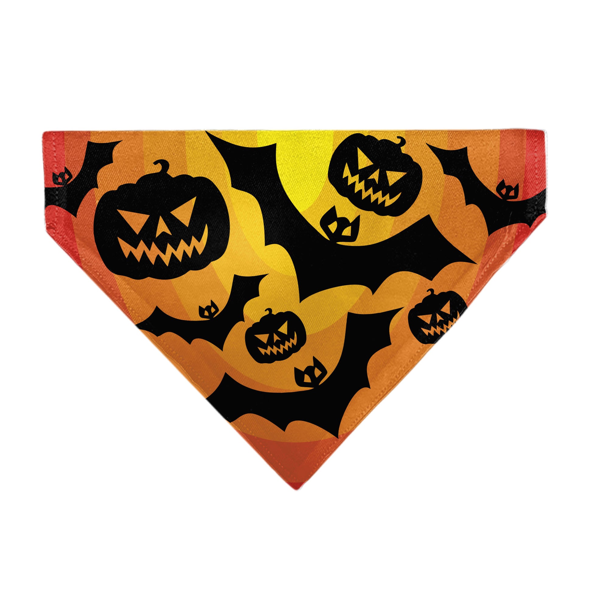 Pet Bandana - Halloween Bats and Jack-O-Lanterns Pumpkins Orange/Black Pet Bandanas Buckle-Down