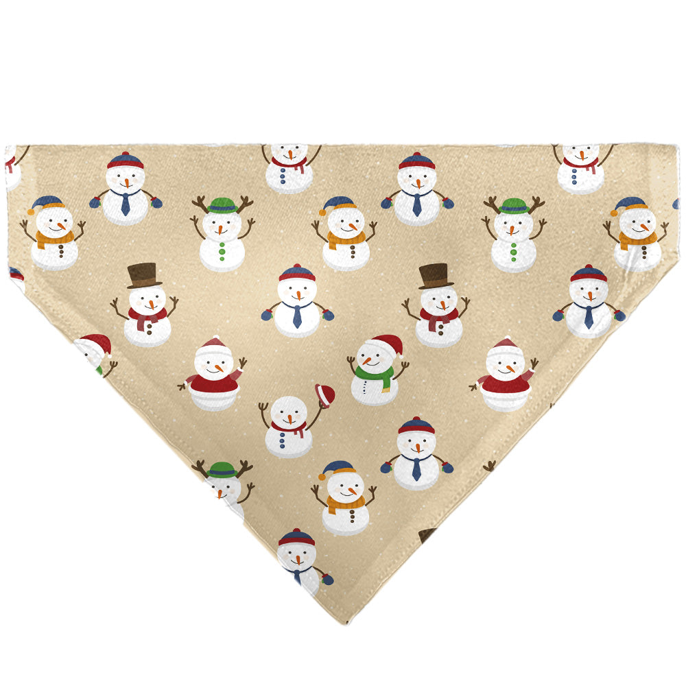 Pet Bandana - Holiday Snowman Poses Tan Pet Bandanas Buckle-Down