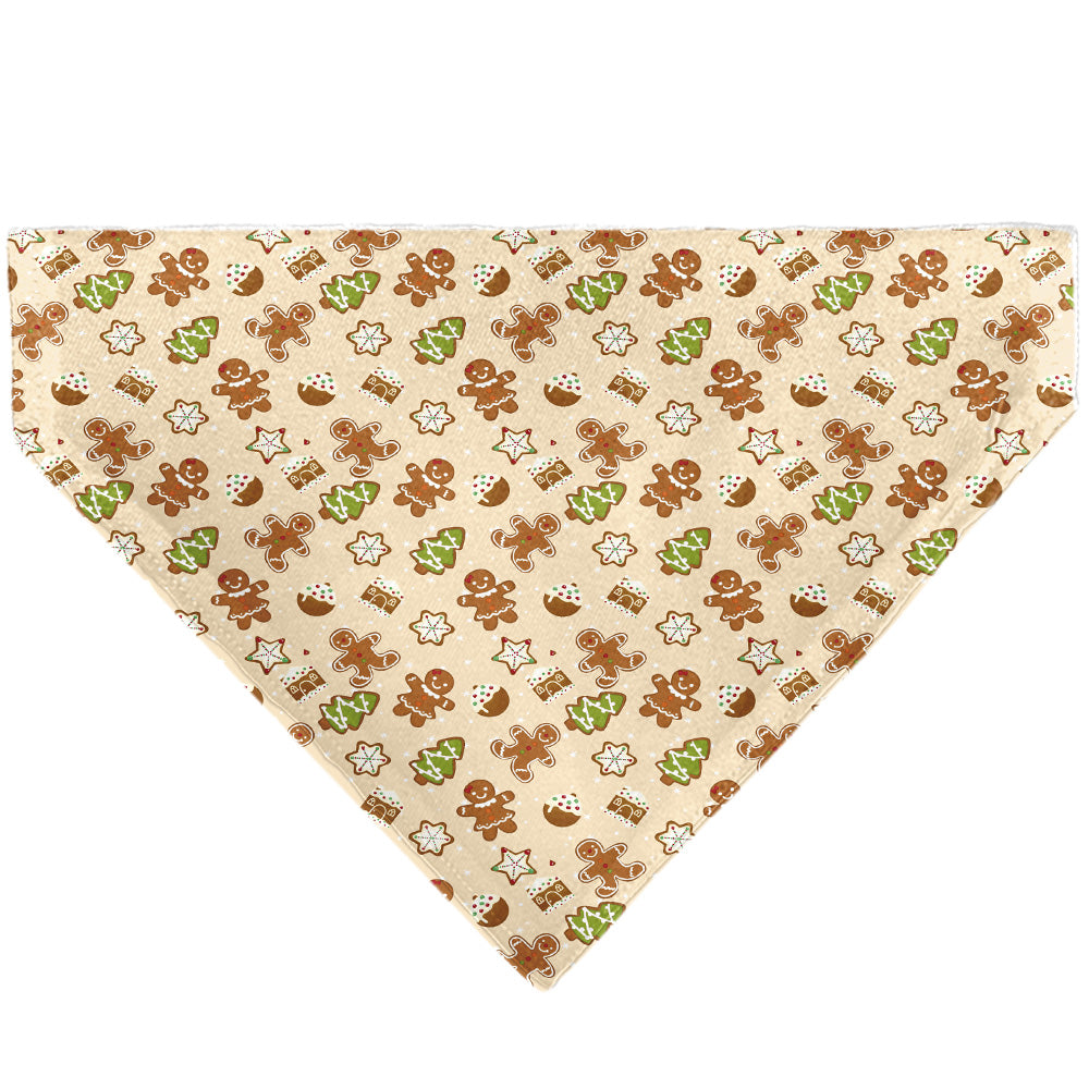 Pet Bandana - Holiday Decorated Gingerbread Cookies Collage Tan Pet Bandanas Buckle-Down