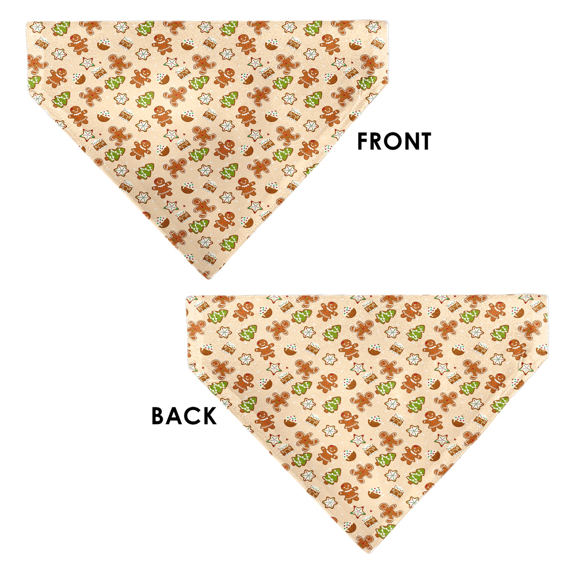 Pet Bandana - Holiday Decorated Gingerbread Cookies Collage Tan Pet Bandanas Buckle-Down