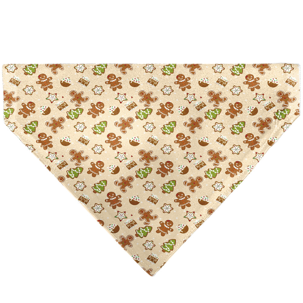 Pet Bandana - Holiday Decorated Gingerbread Cookies Collage Tan Pet Bandanas Buckle-Down