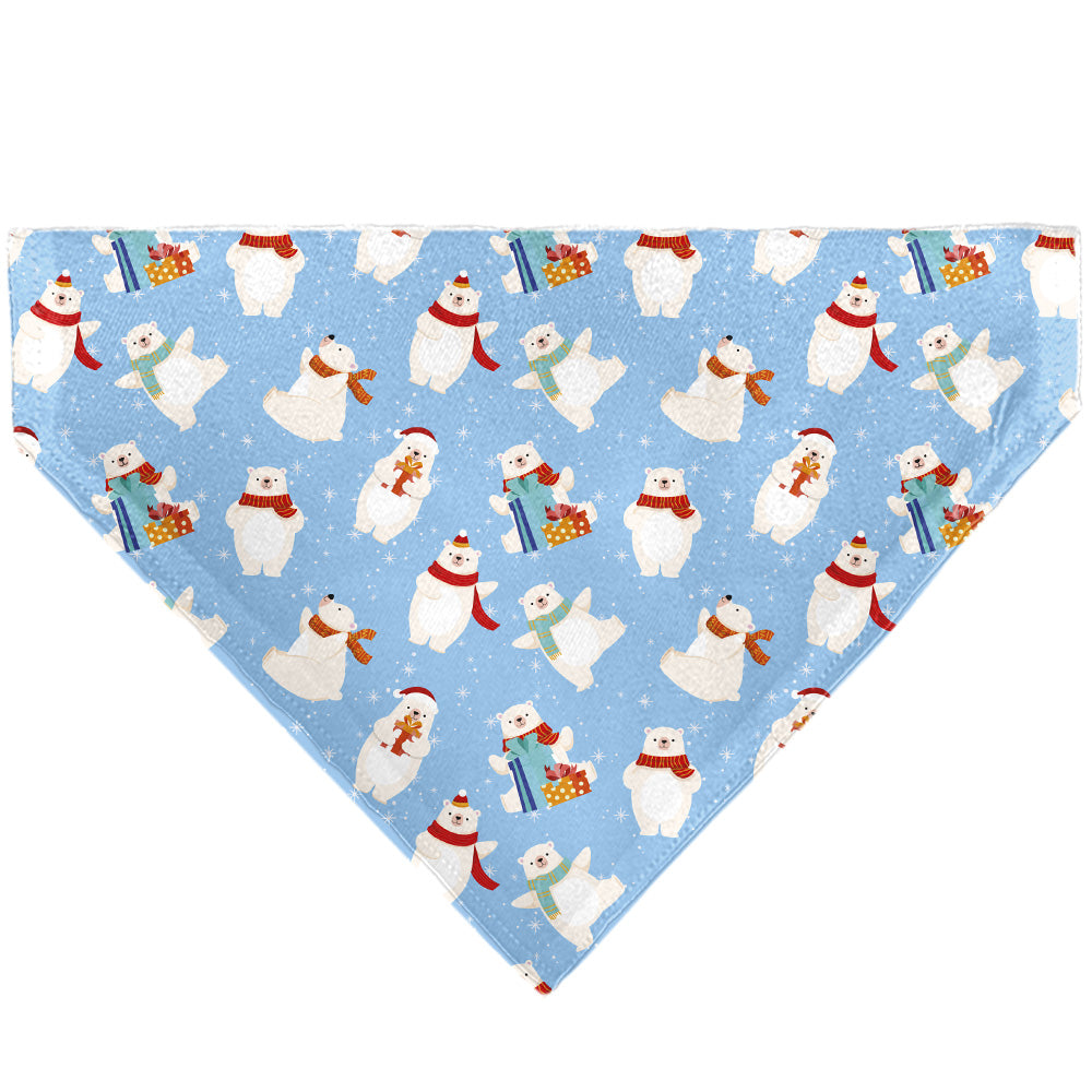 Pet Bandana - Holiday Polar Bear Poses Baby Blue Pet Bandanas Buckle-Down