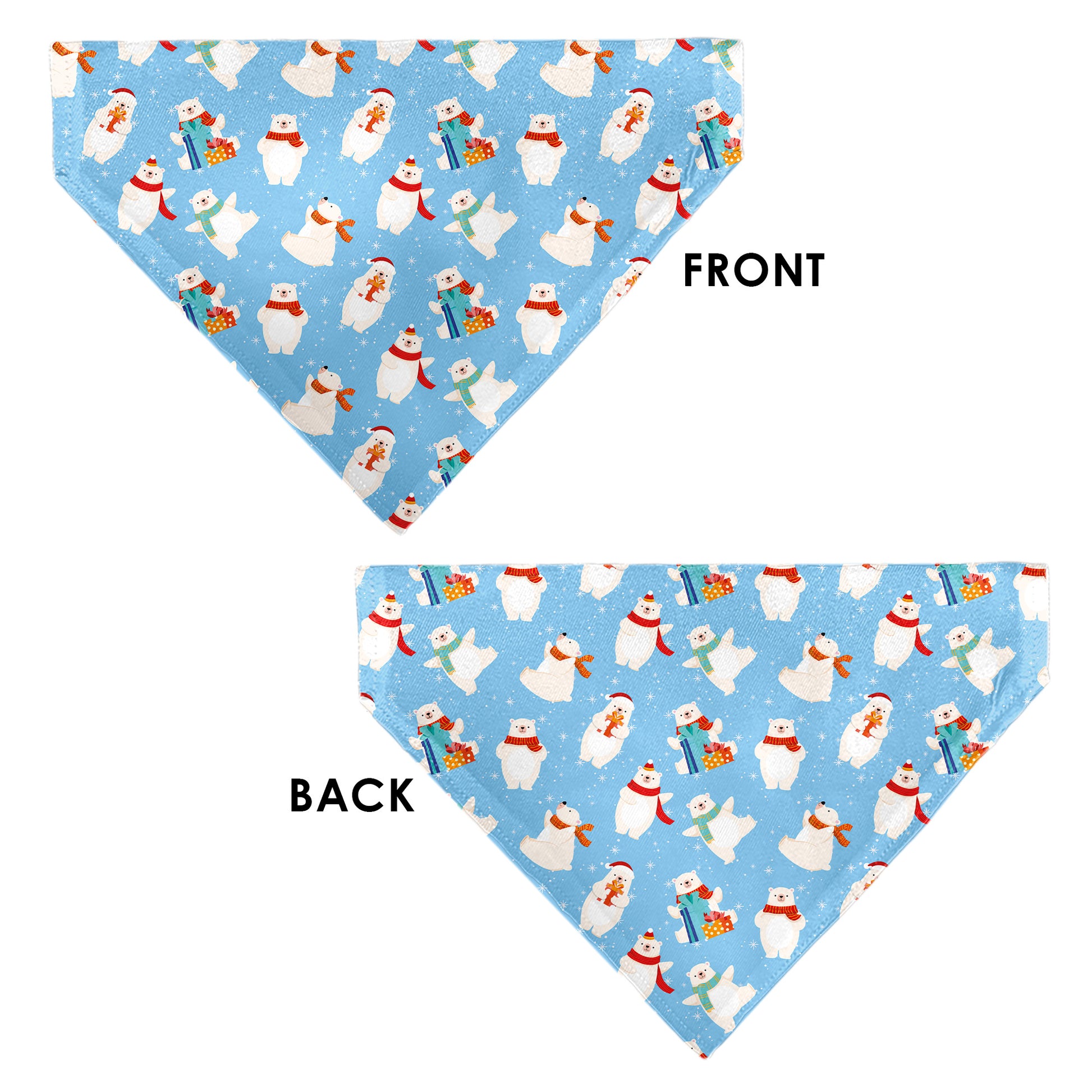 Pet Bandana - Holiday Polar Bear Poses Baby Blue Pet Bandanas Buckle-Down