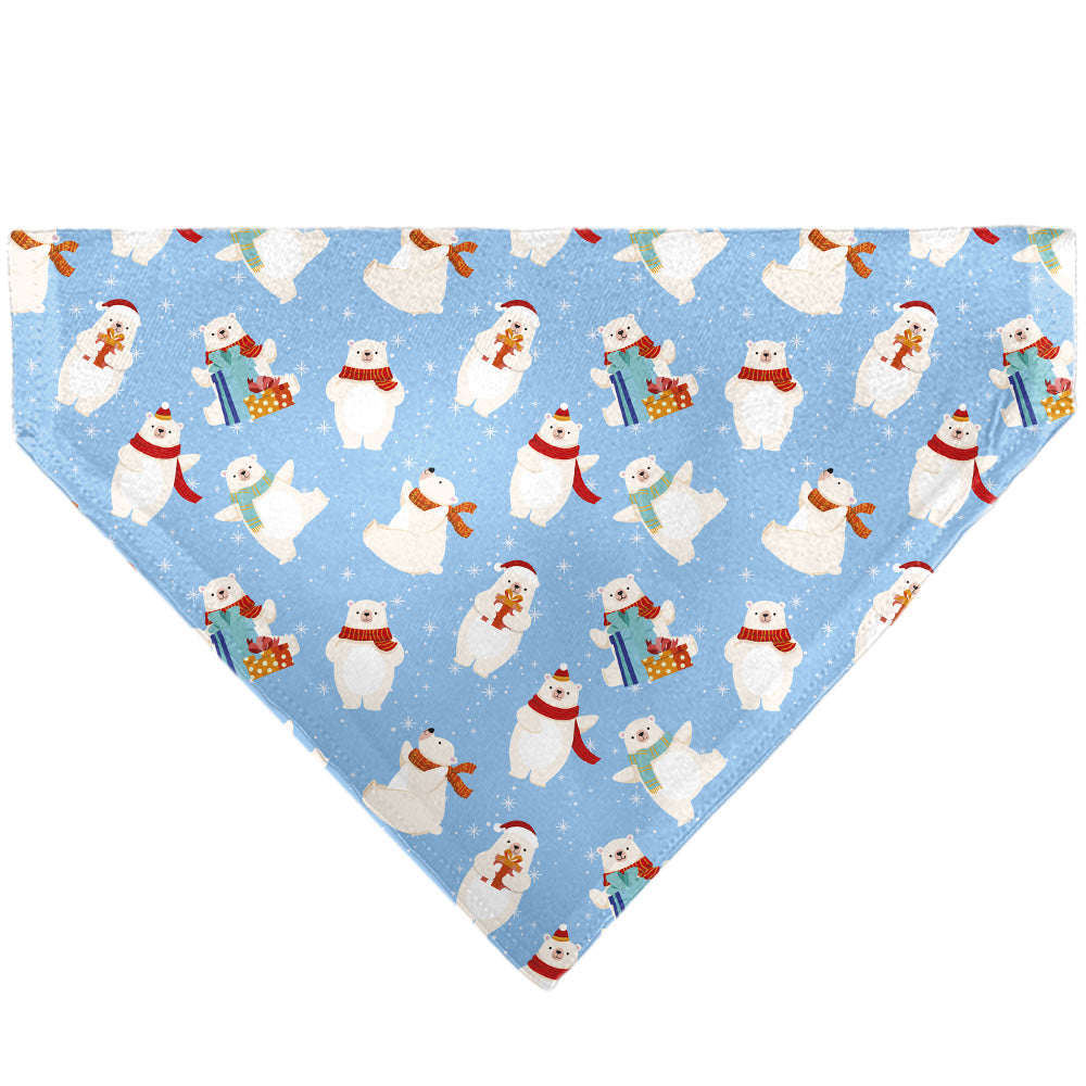 Pet Bandana - Holiday Polar Bear Poses Baby Blue Pet Bandanas Buckle-Down