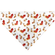 Pet Bandana - Holiday Santa Reindeers and Sleigh Collage White Pet Bandanas Buckle-Down