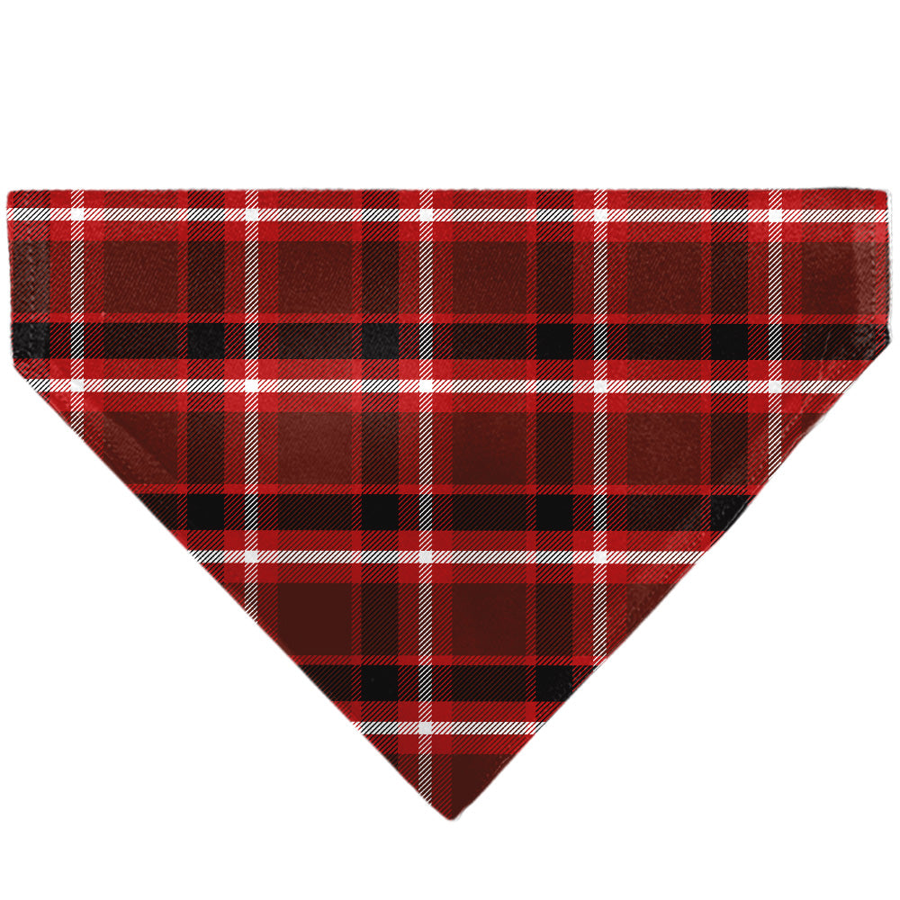 Pet Bandana - Holiday Pajama Plaid Red/Black/White Pet Bandanas Buckle-Down