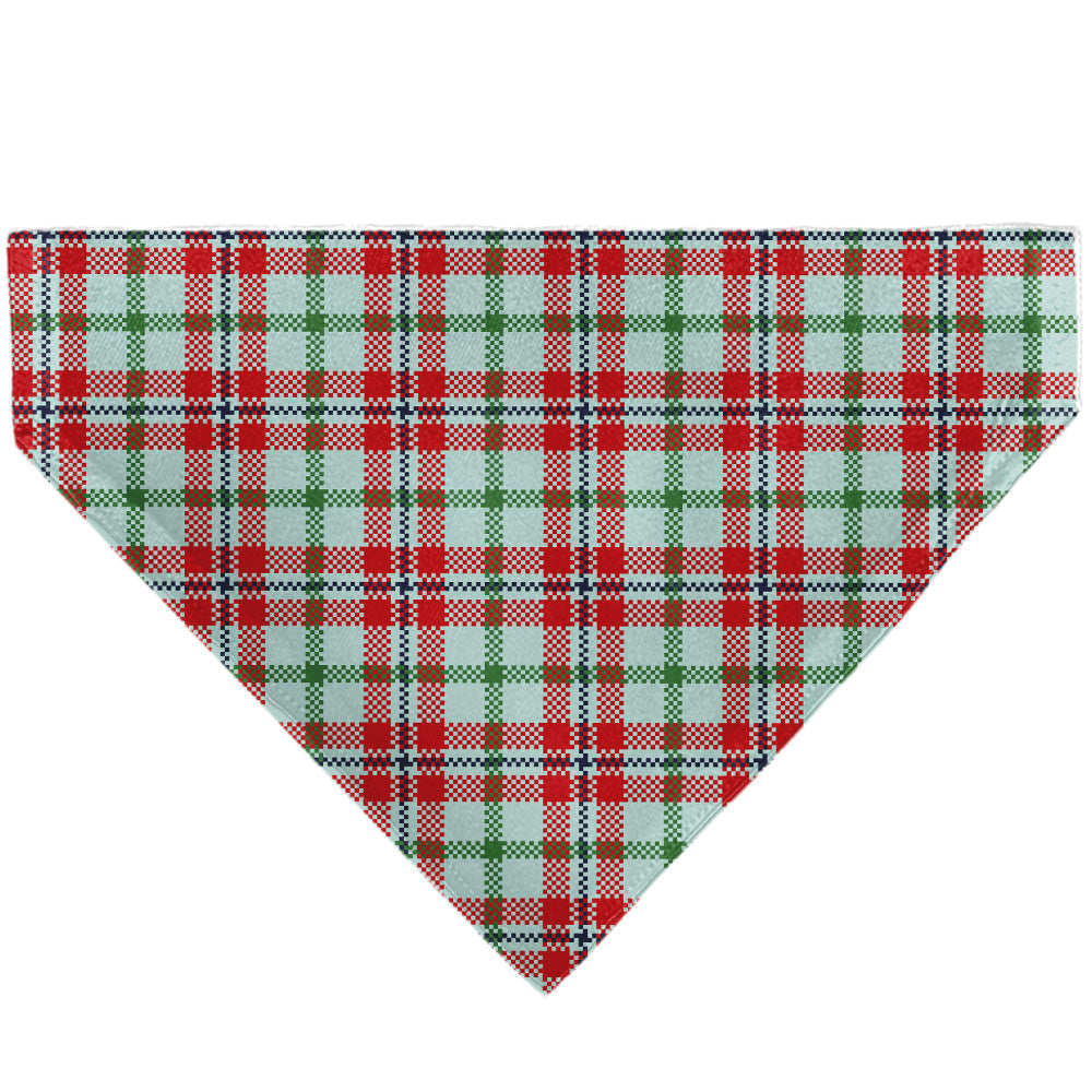 Pet Bandana - Holiday Pajama Plaid Beige/Red/Green Pet Bandanas Buckle-Down