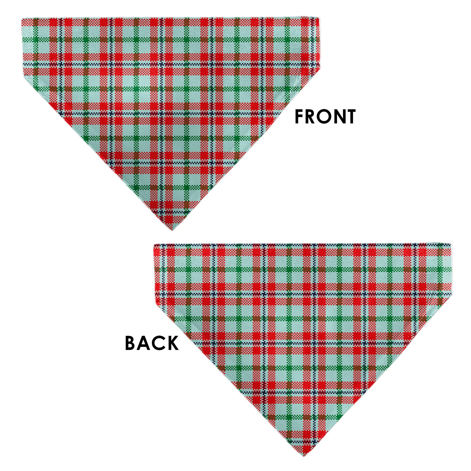 Pet Bandana - Holiday Pajama Plaid Beige/Red/Green Pet Bandanas Buckle-Down