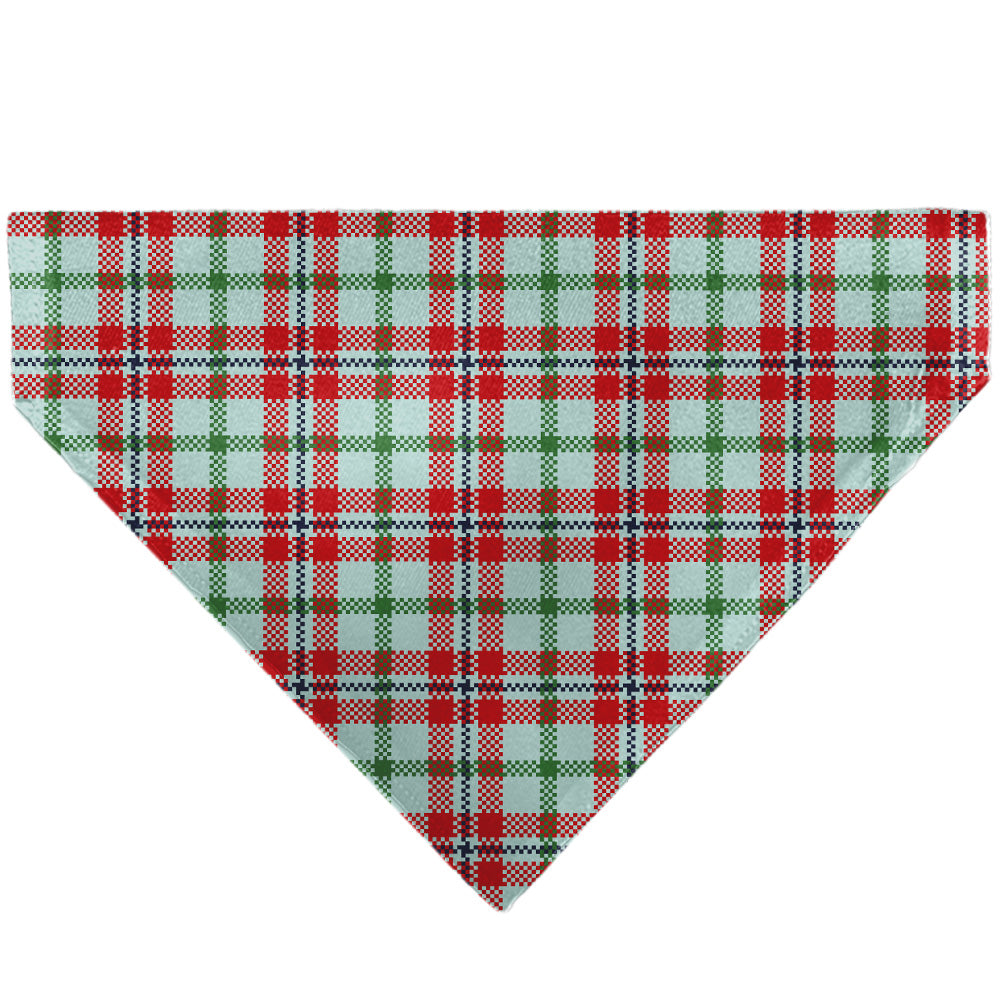 Pet Bandana - Holiday Pajama Plaid Beige/Red/Green Pet Bandanas Buckle-Down