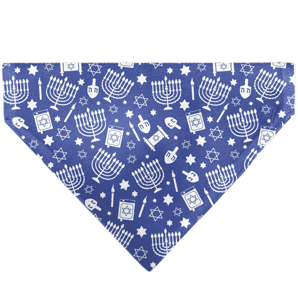 Pet Bandana - Hanukkah Holiday Symbols Blue/White Pet Bandanas Buckle-Down