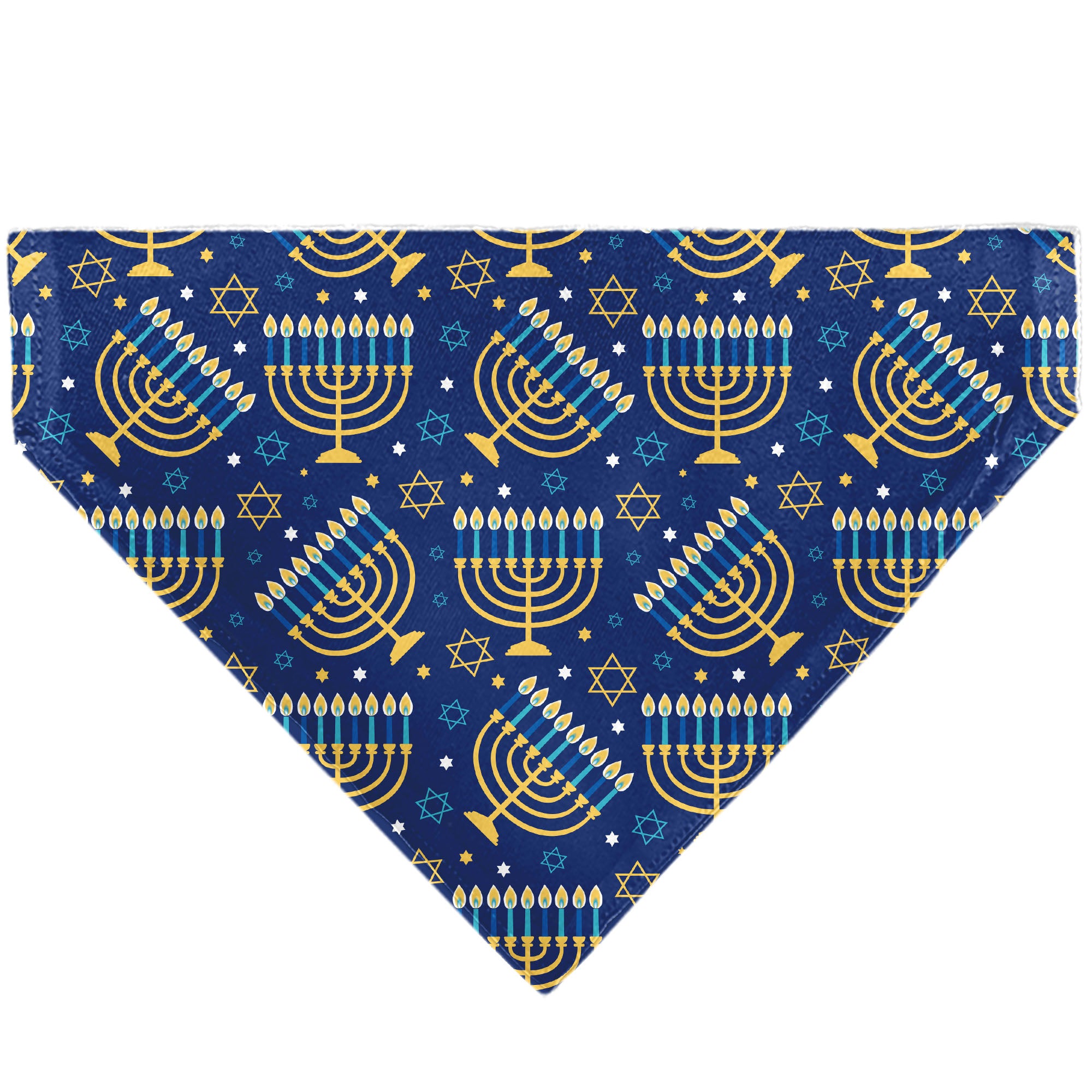 Pet Bandana - Hanukkah Holiday Menorah Blues/Yellows Pet Bandanas Buckle-Down