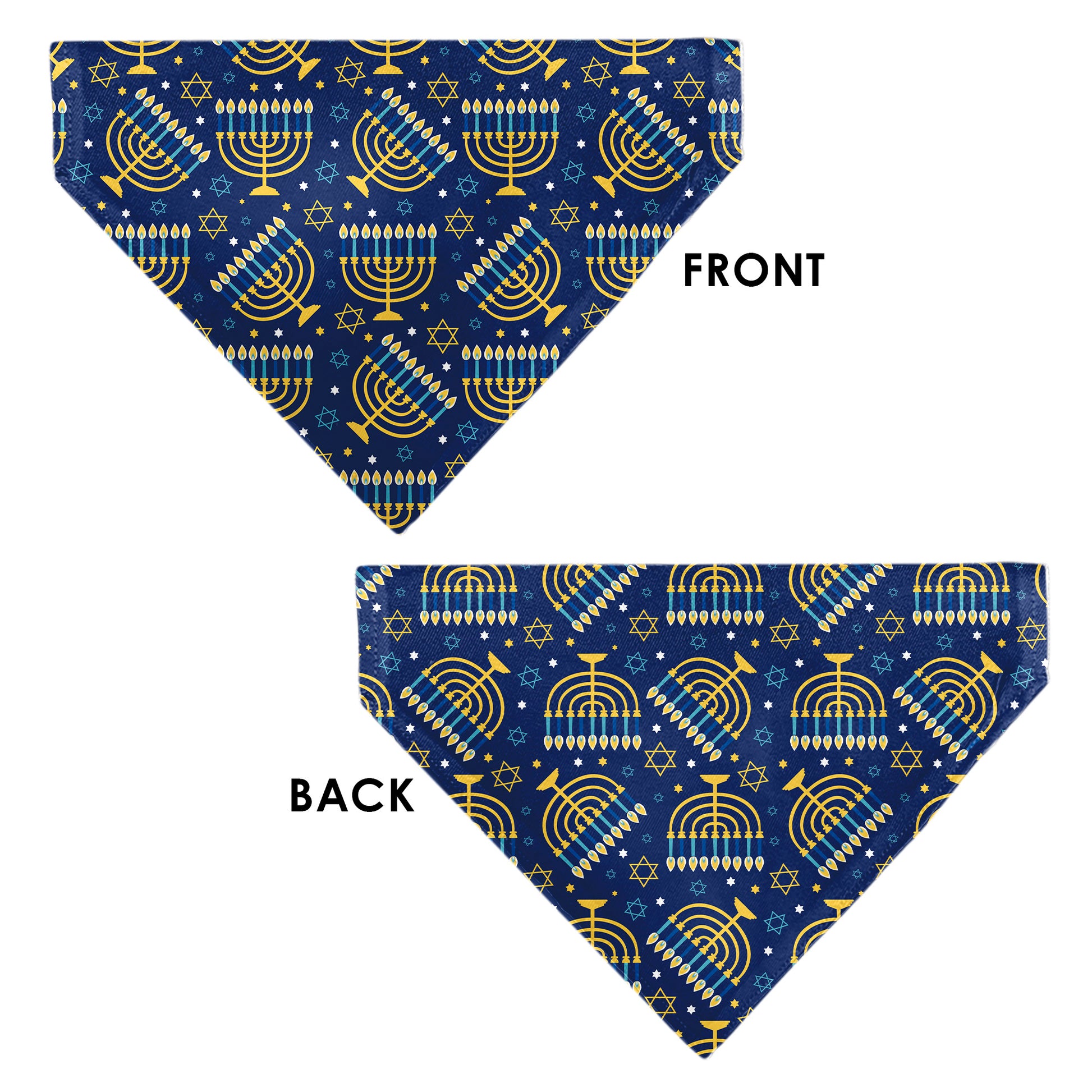 Pet Bandana - Hanukkah Holiday Menorah Blues/Yellows Pet Bandanas Buckle-Down