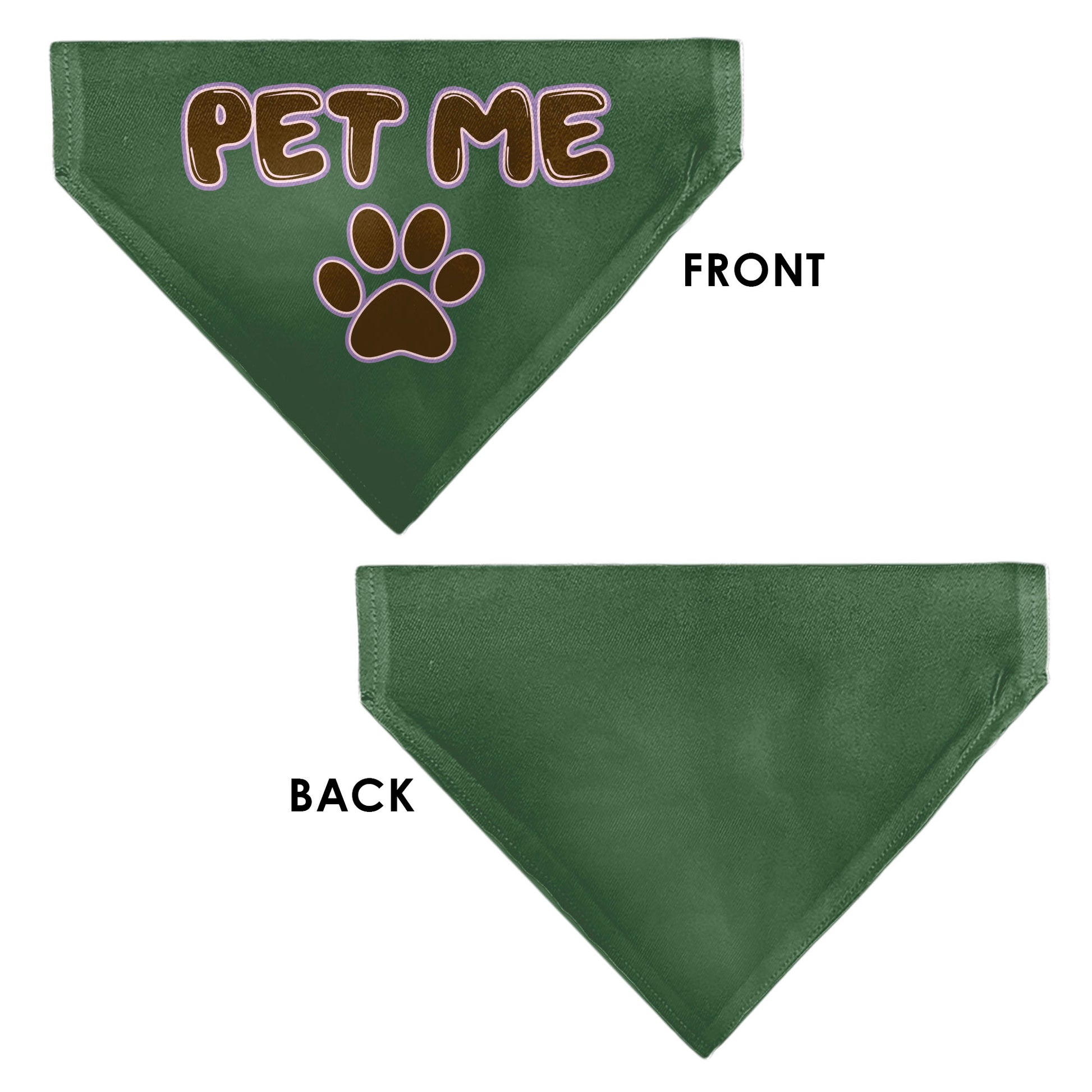 Pet Bandana - PET ME Text and Paw Olive/Pinks/Brown Pet Bandanas Buckle-Down