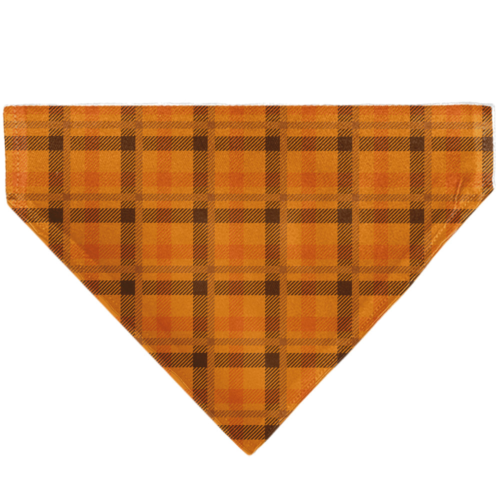 Pet Bandana - Plaid Orange/Brown Pet Bandanas Buckle-Down