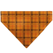 Pet Bandana - Plaid Orange/Brown Pet Bandanas Buckle-Down