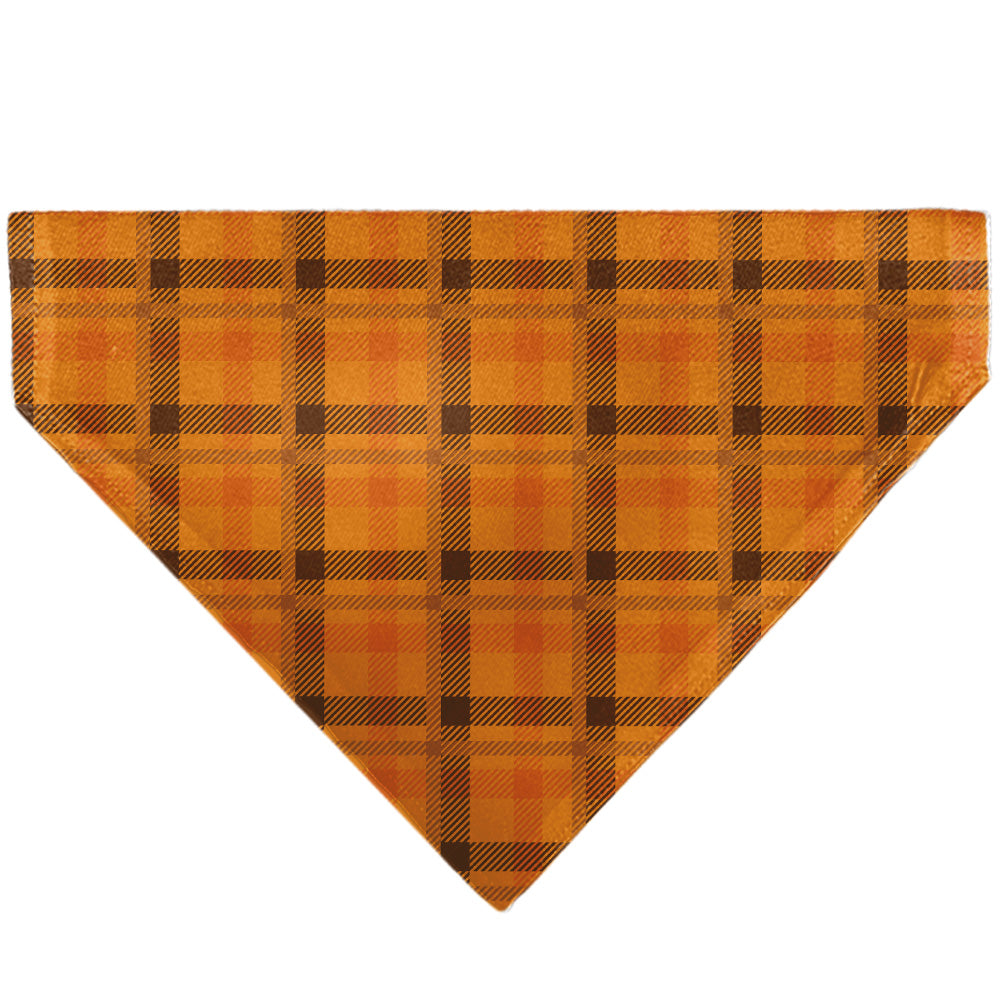Pet Bandana - Plaid Orange/Brown Pet Bandanas Buckle-Down