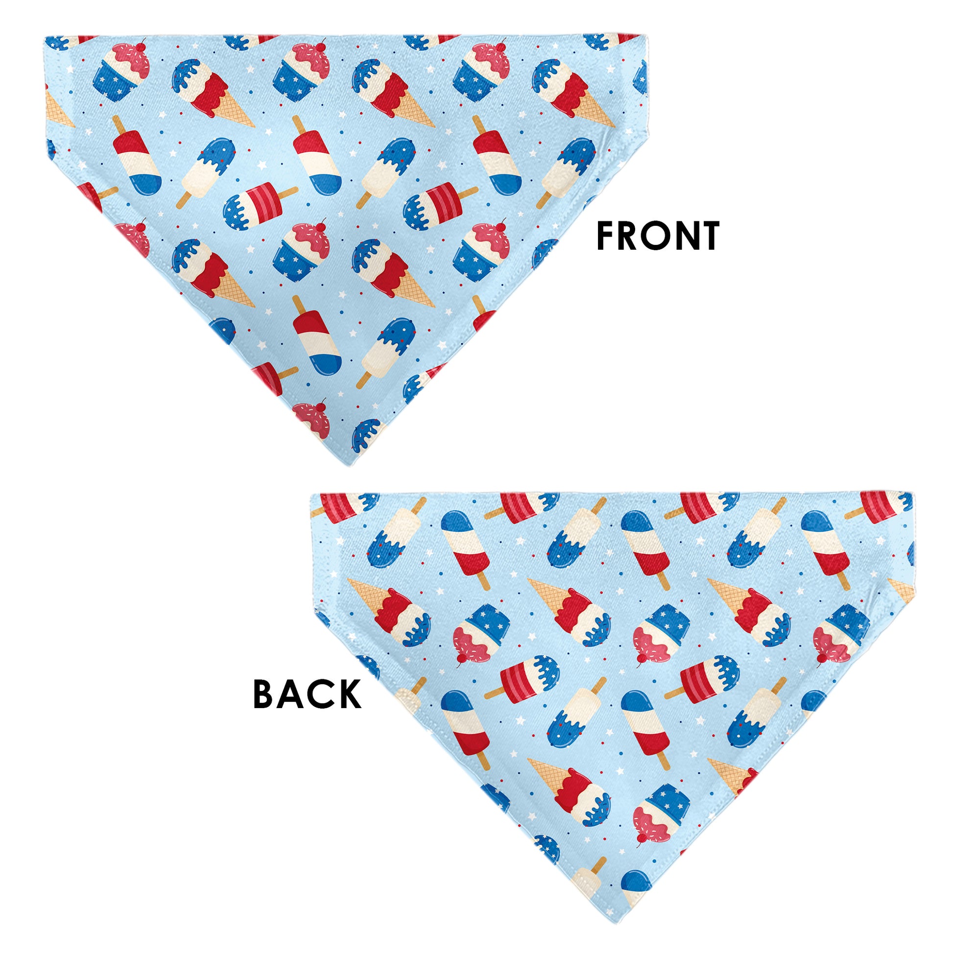 Pet Bandana - Stars and Stripes Desserts Scattered Baby Blue/Red/White/Blue Pet Bandanas Buckle-Down
