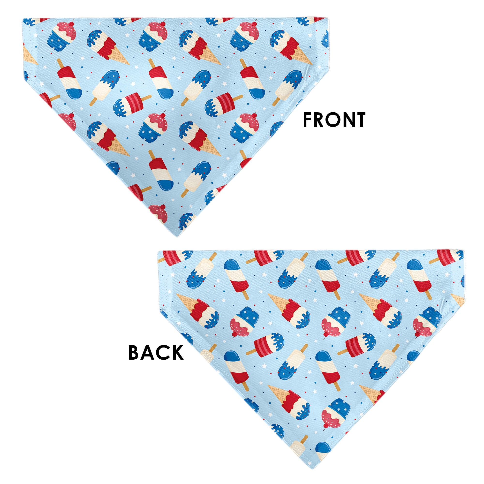 Pet Bandana - Stars and Stripes Desserts Scattered Baby Blue/Red/White/Blue Pet Bandanas Buckle-Down