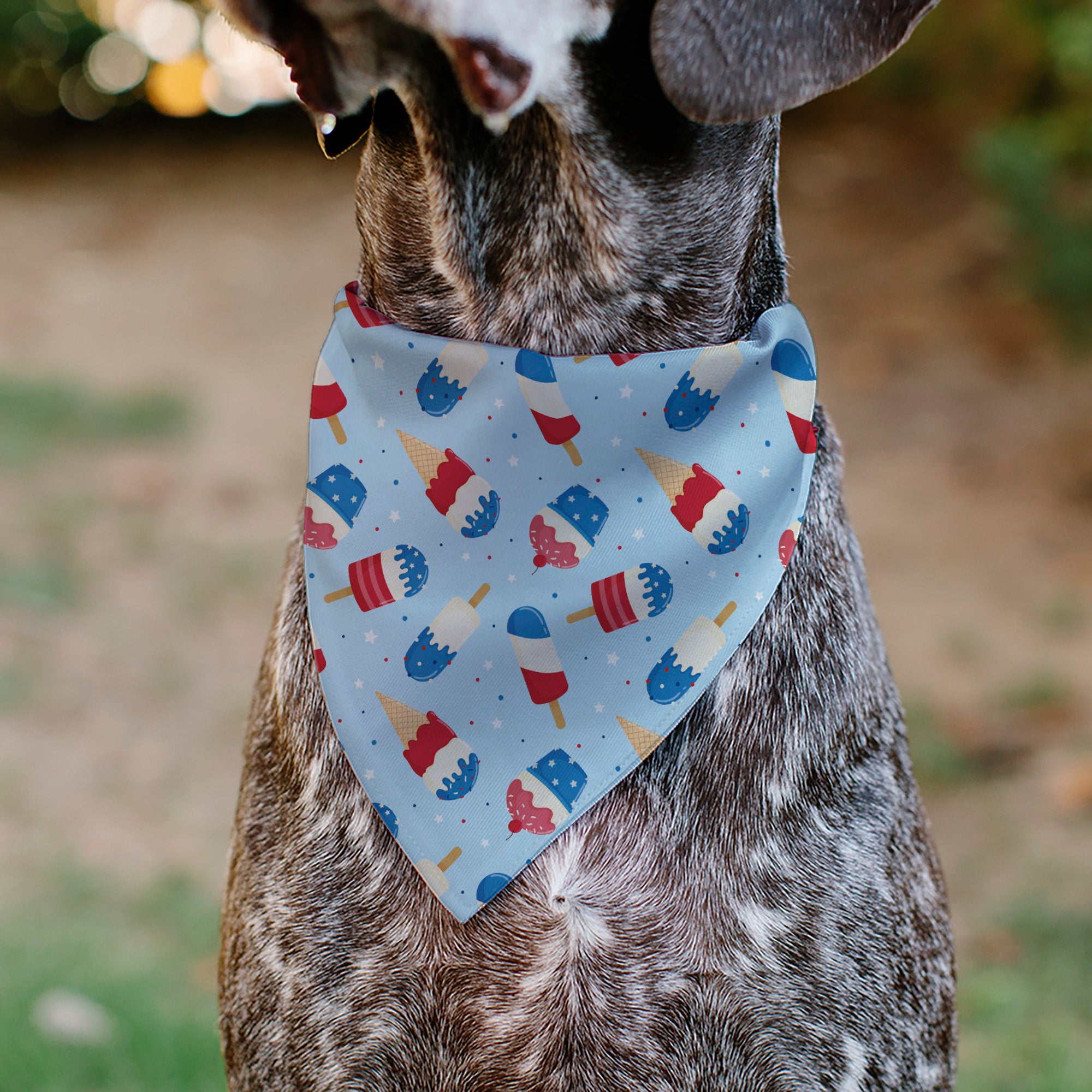 Pet Bandana - Stars and Stripes Desserts Scattered Baby Blue/Red/White/Blue Pet Bandanas Buckle-Down