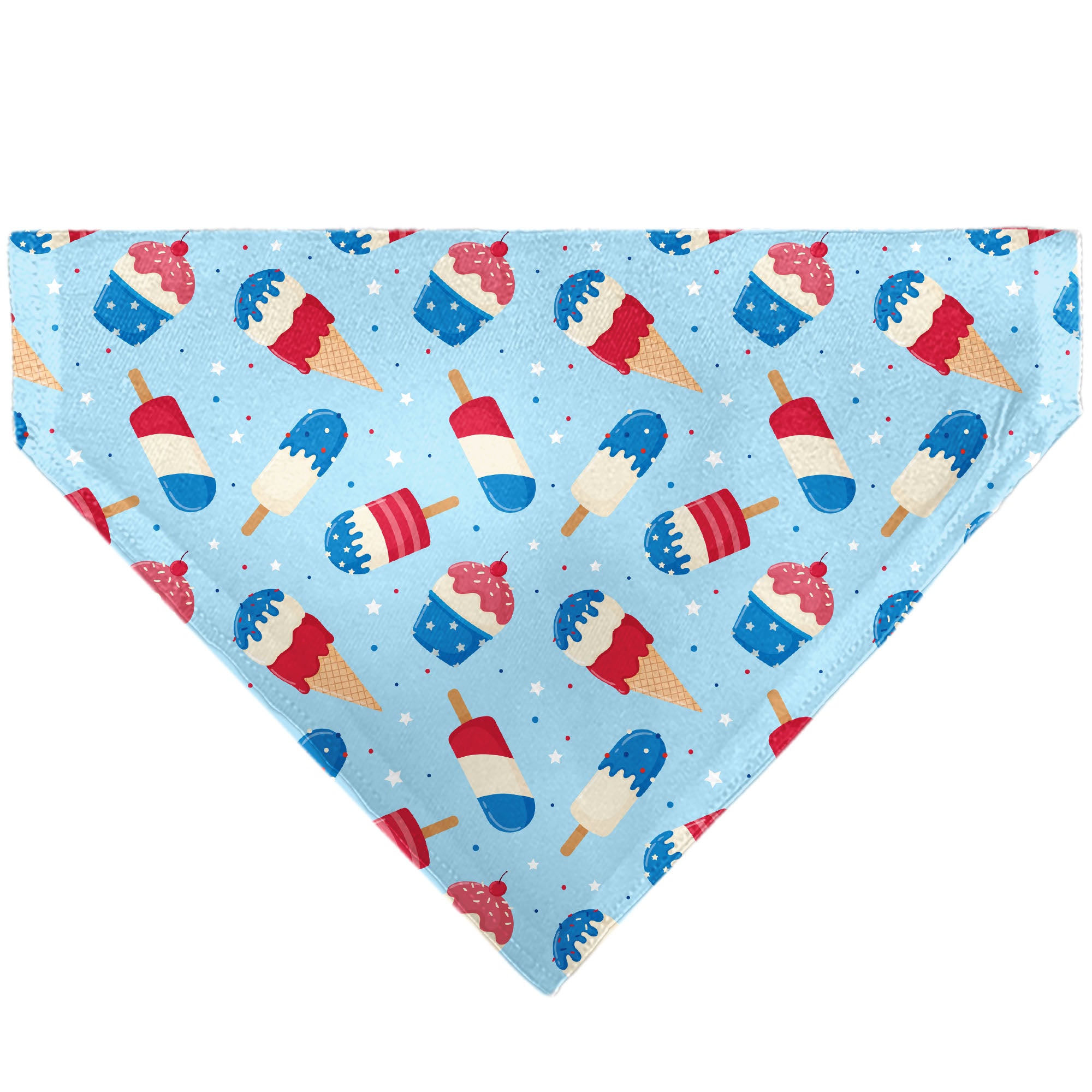 Pet Bandana - Stars and Stripes Desserts Scattered Baby Blue/Red/White/Blue Pet Bandanas Buckle-Down