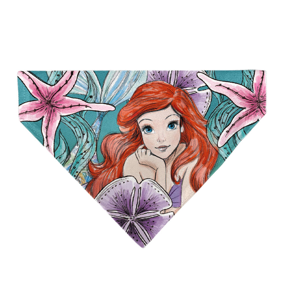 Pet Bandana - The Little Mermaid Ariel Pose and Shells Sketch Pet Bandanas Disney